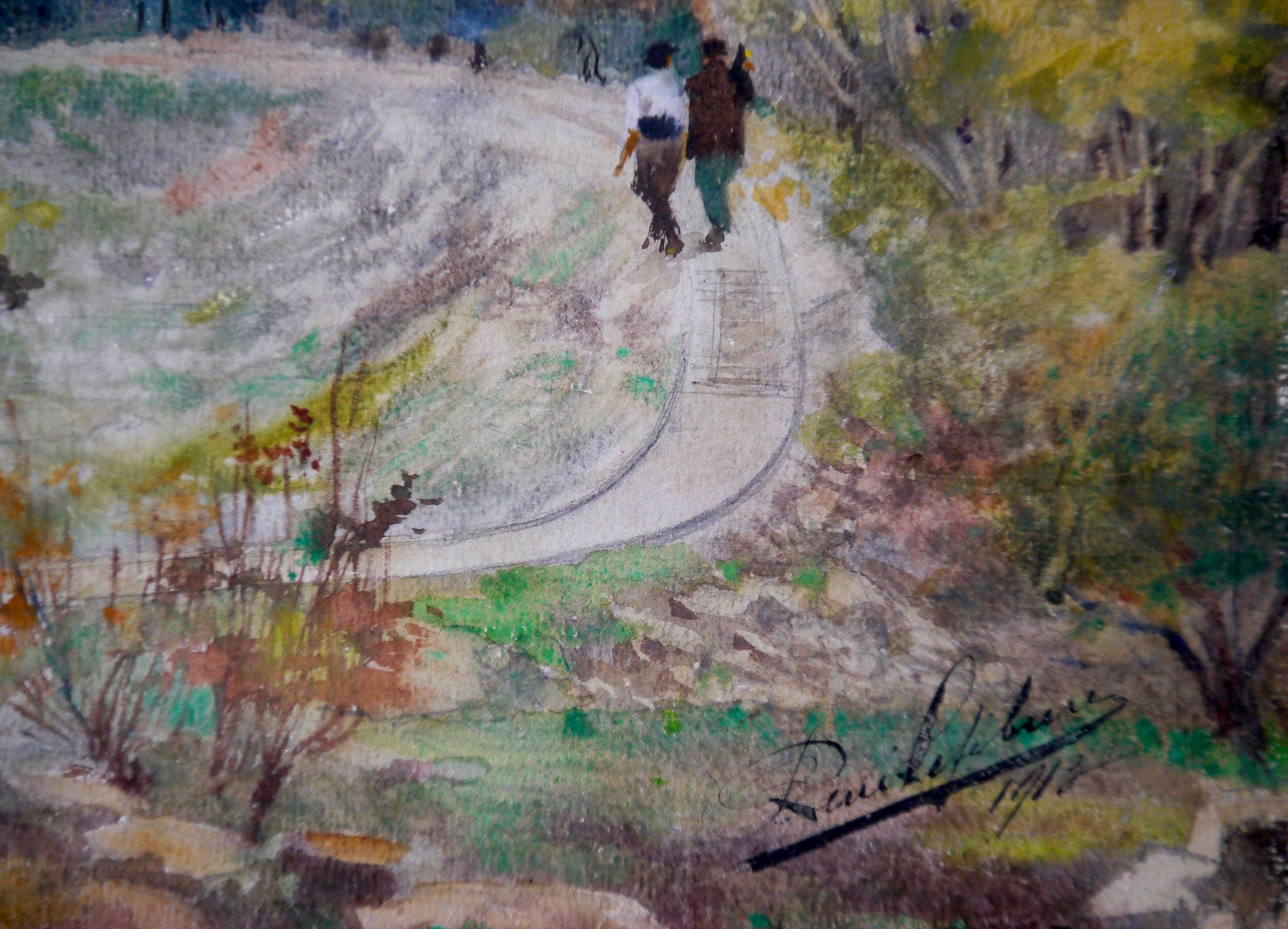 French school Landscape Provence painting Signed For Sale 6