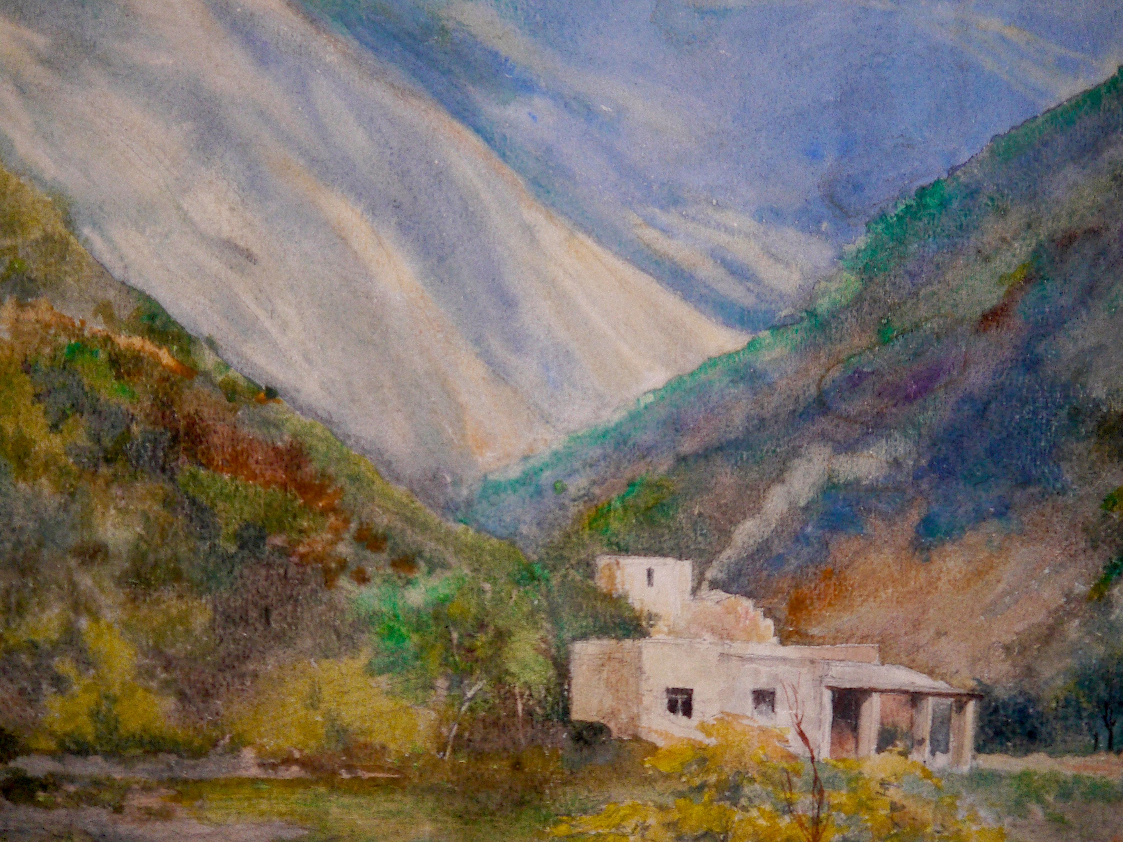 French school Landscape Provence painting Signed For Sale 1
