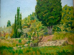 École française Paysage Provence Huile signée 1931