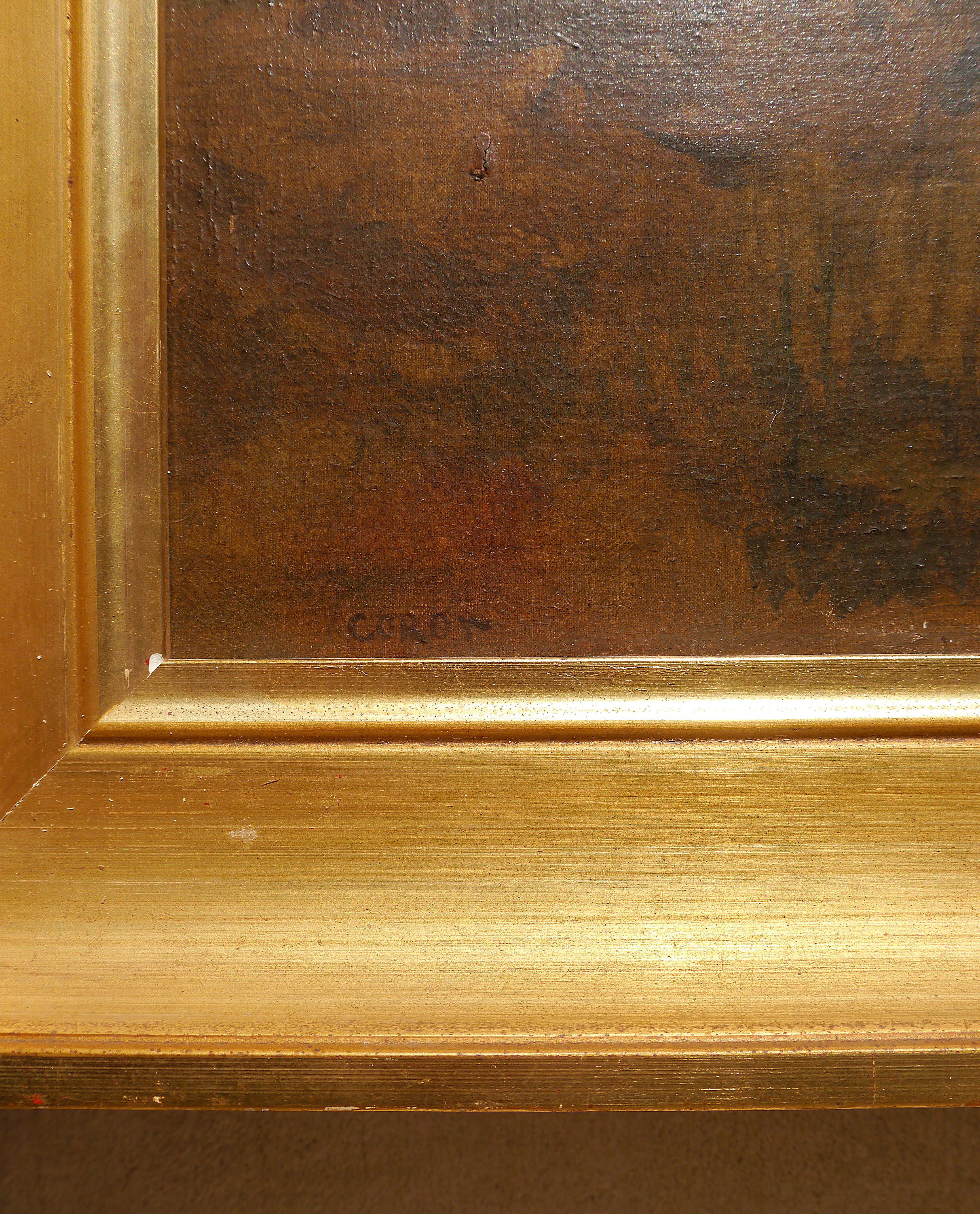 ➡️ Beautiful study Landscape⬅️

Title: Sur les bords du Loing (Seine et Marne France)
Medium: Oil on canvas
Period: Likely mid-19th century
Framing: A wide, classical gold-leaf frame enhances the old master style and adds gravitas

It is signed ⭐