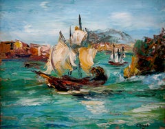 French school Landscape Sailing Vessel