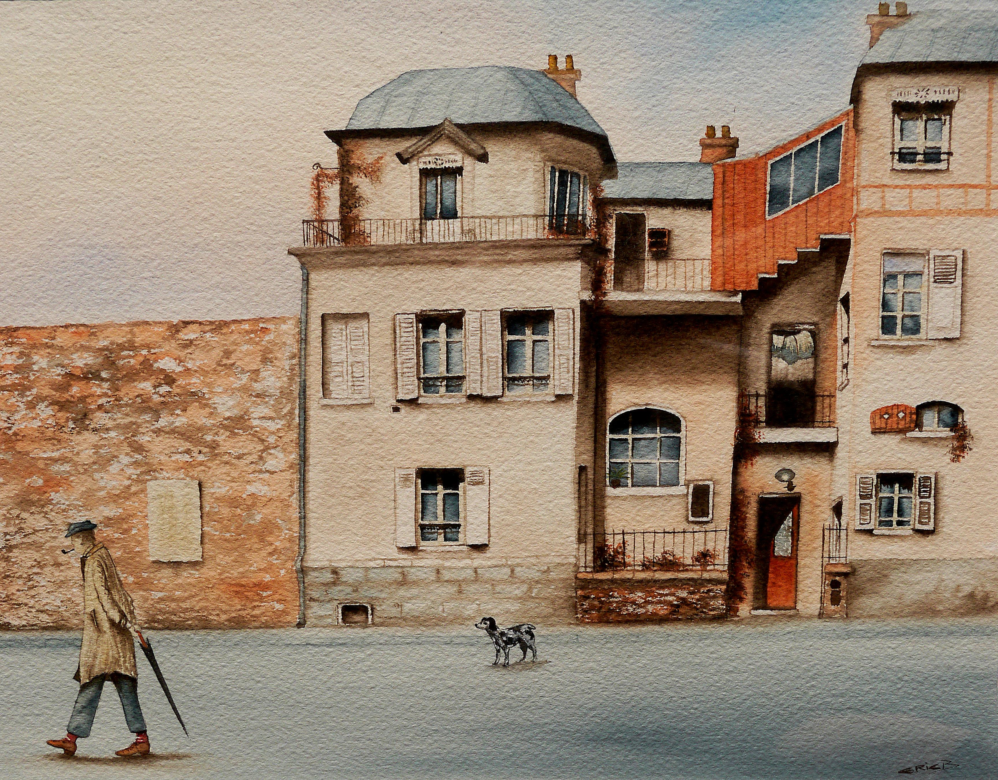 French school  scene Oil painting Signed 1