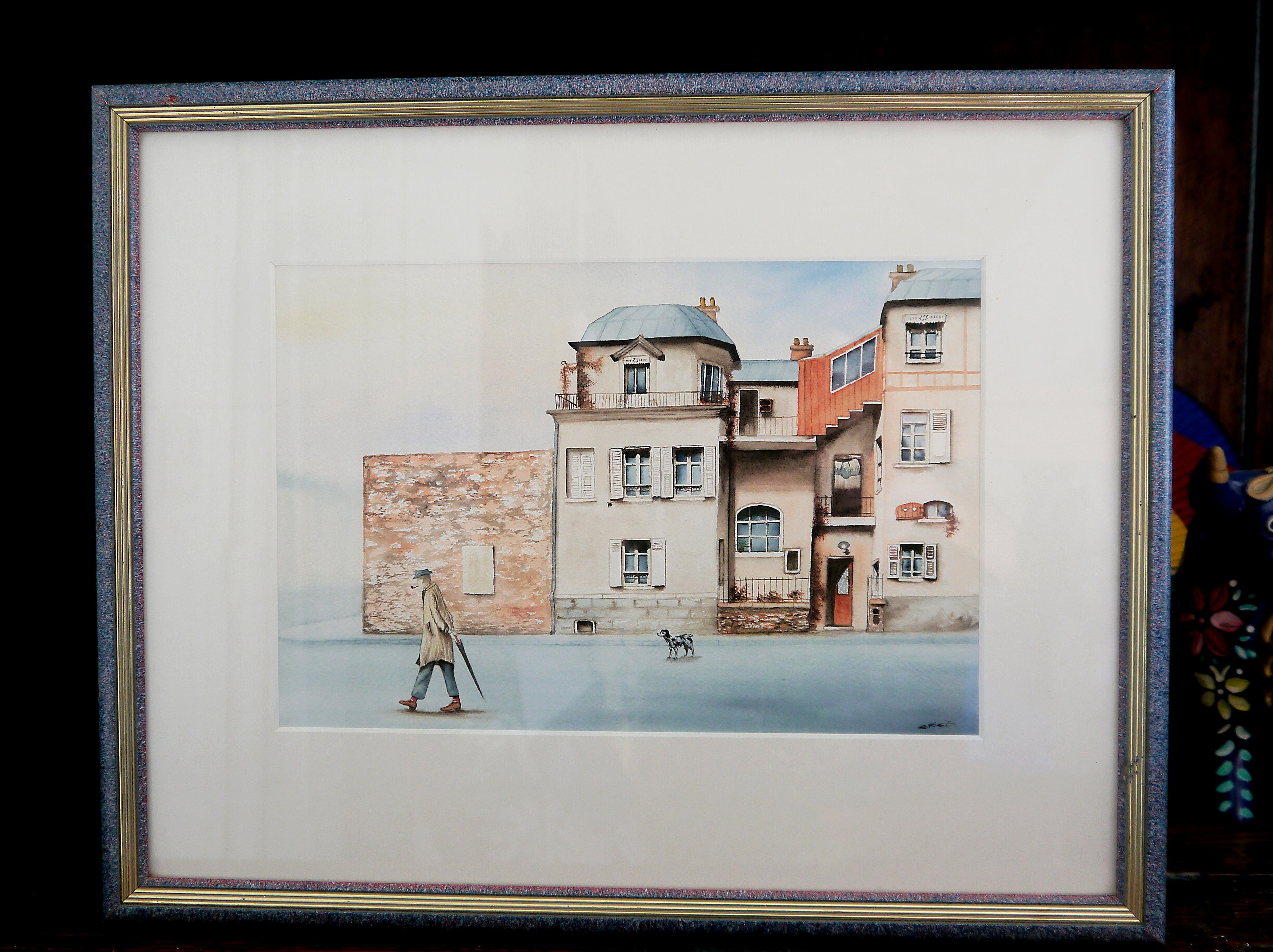 French school  scene Oil painting Signed 2