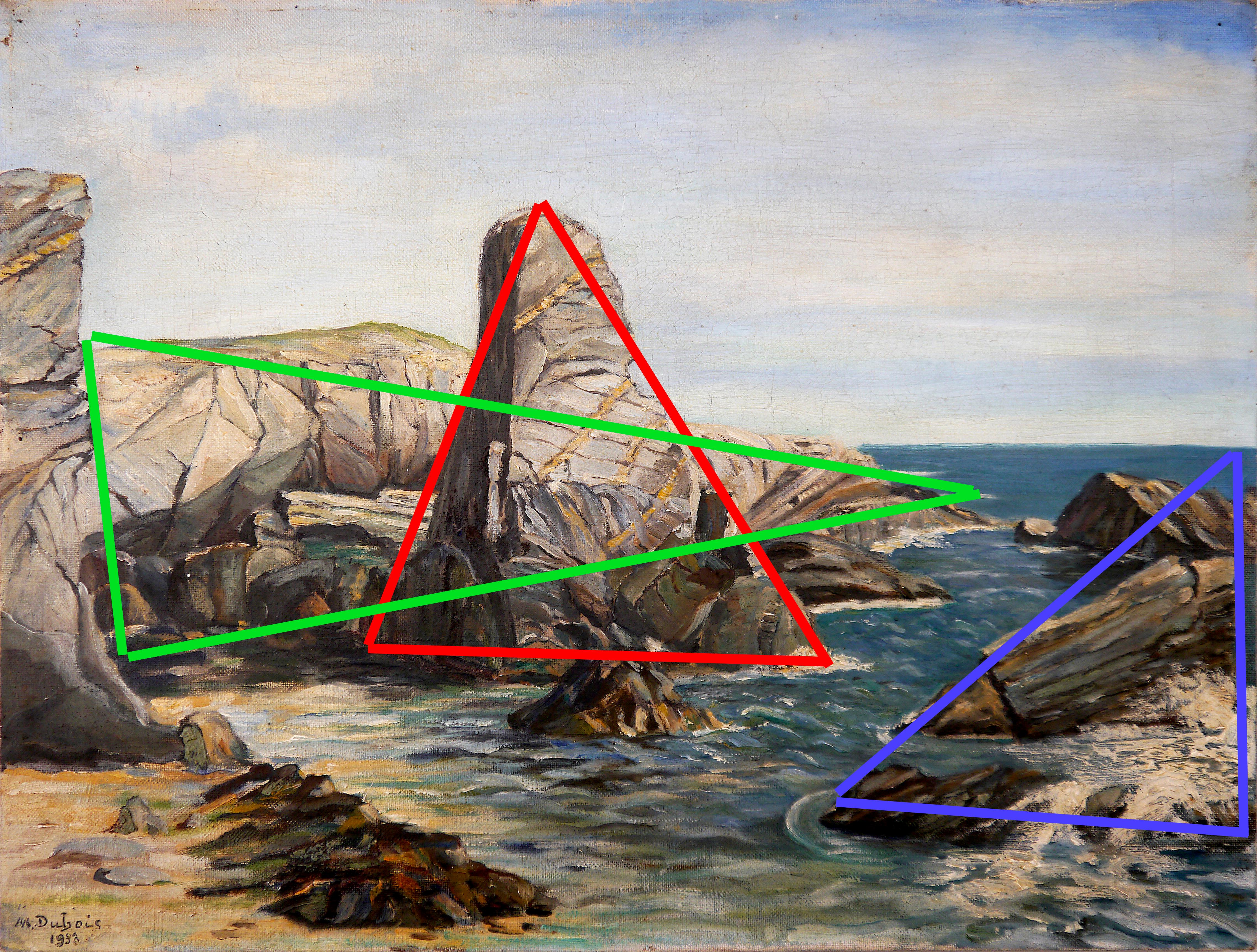 École française Paysage marin Peinture à l'huile signée en vente 2