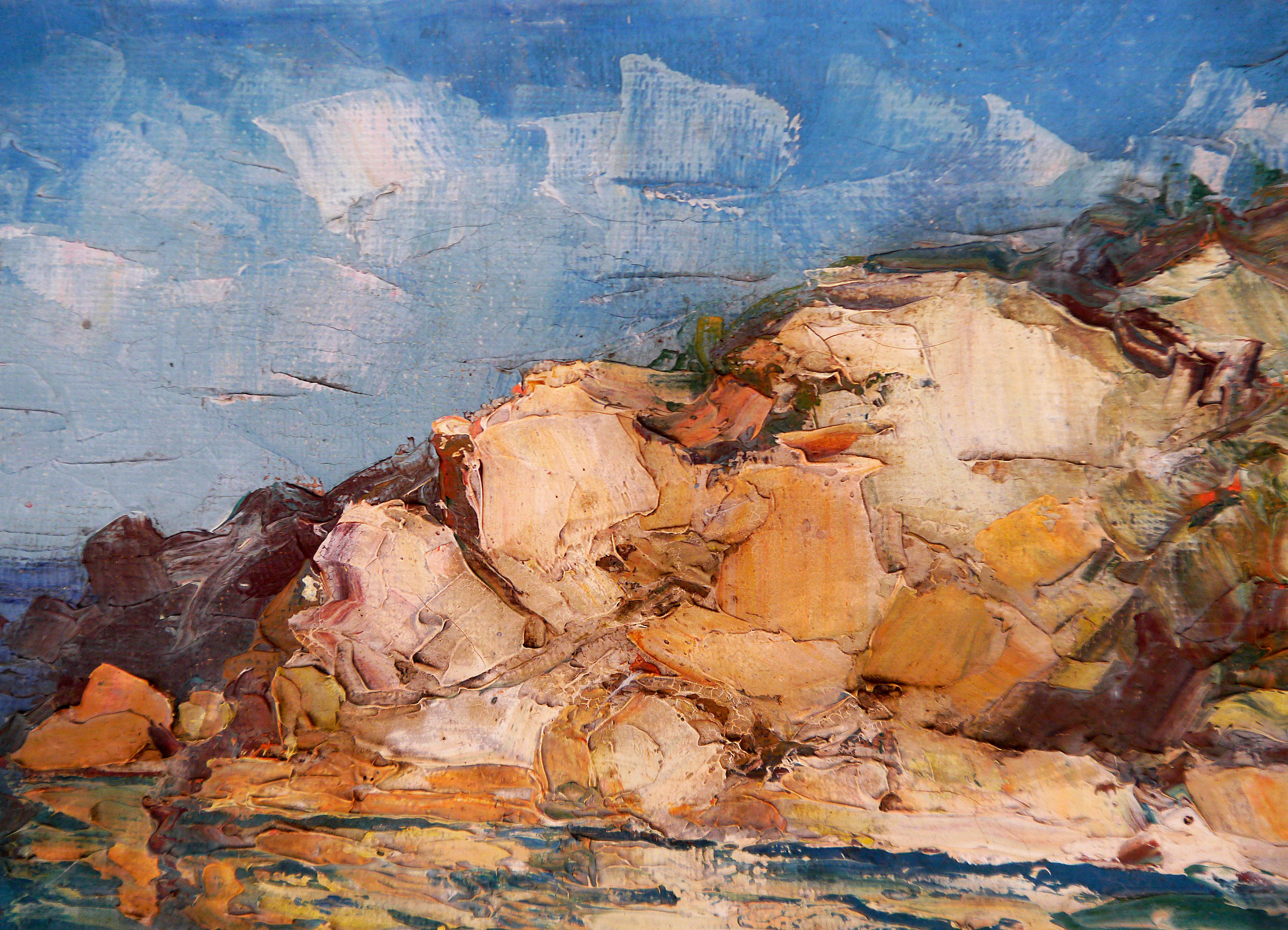 French school Seascape Provence Mediterranean Coastal Signed For Sale 4