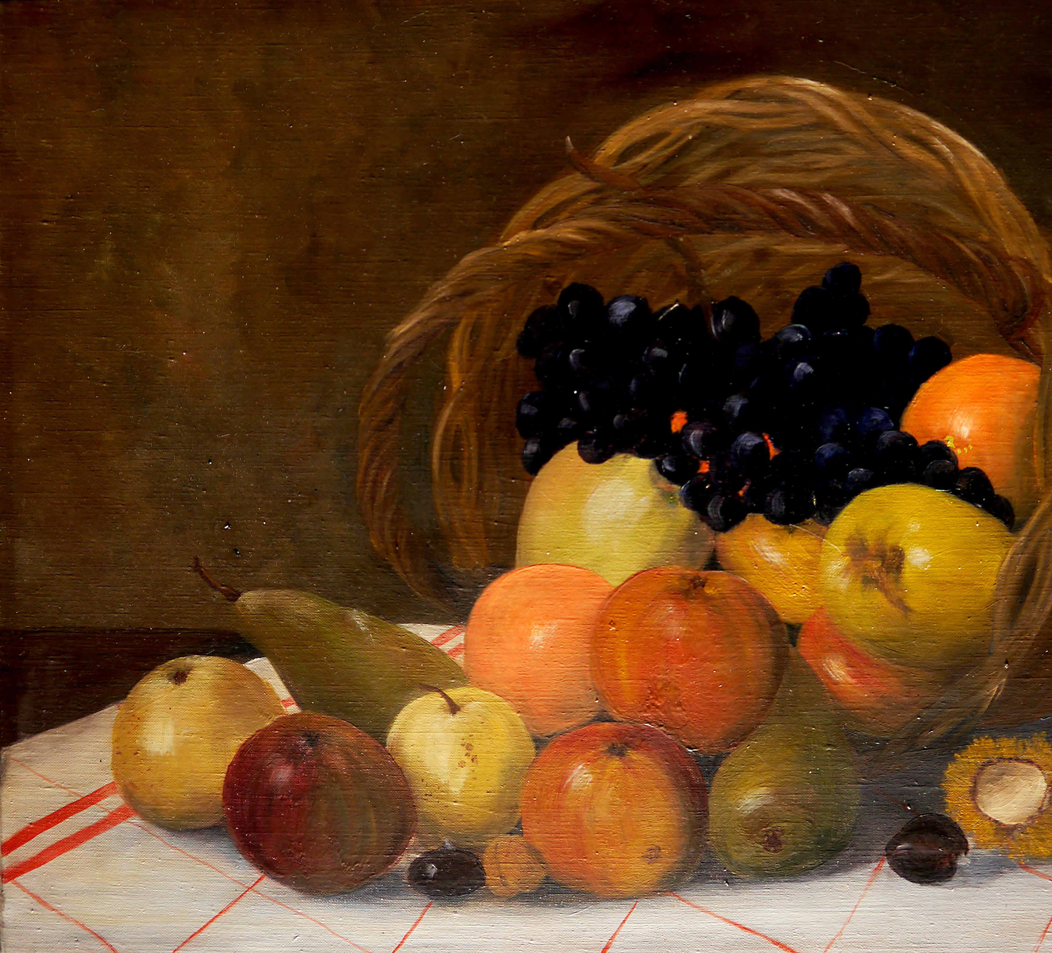 French school Still Life Oil painting Signed - Painting by French School Masters