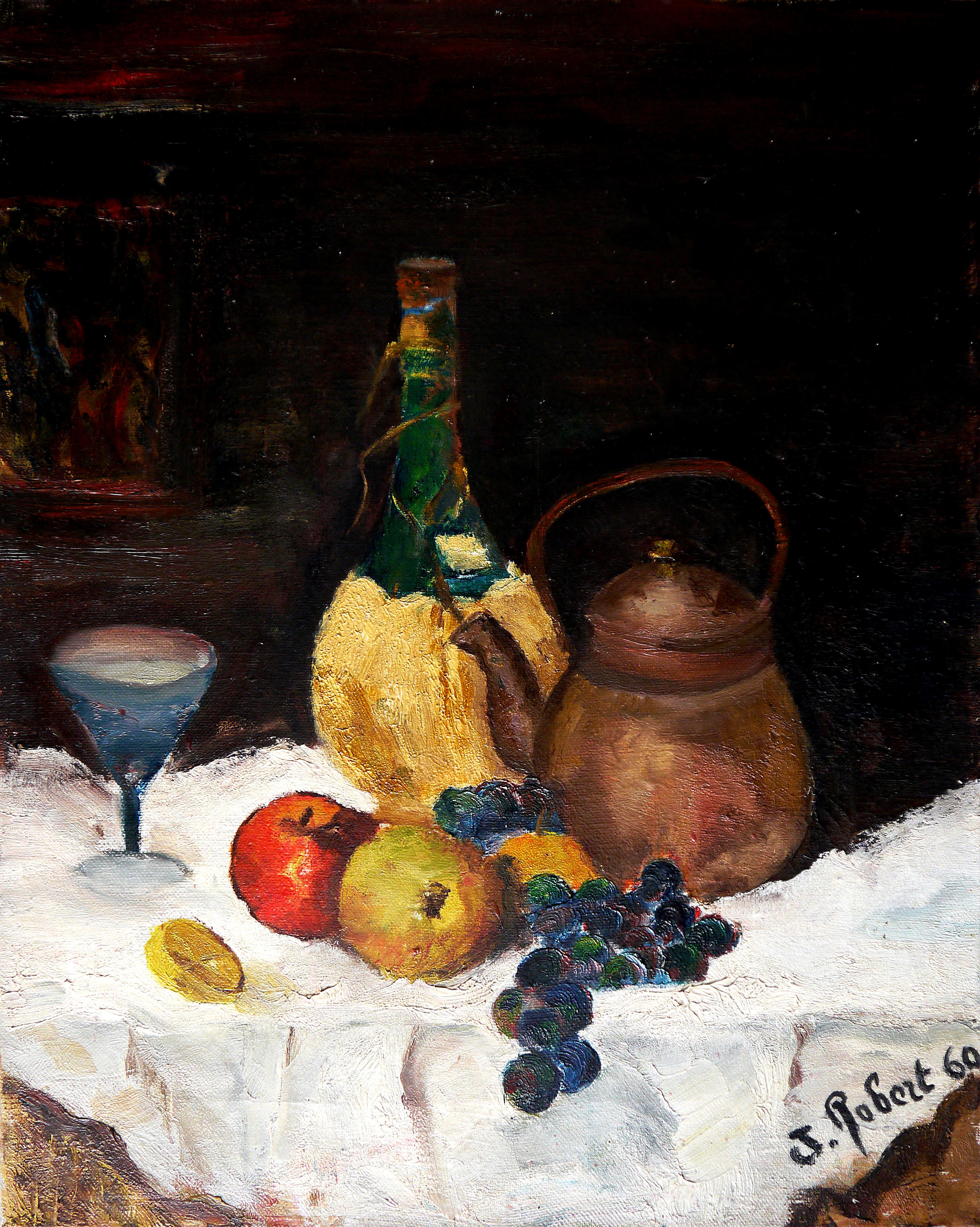 French school Still Life Oil painting Signed For Sale 2