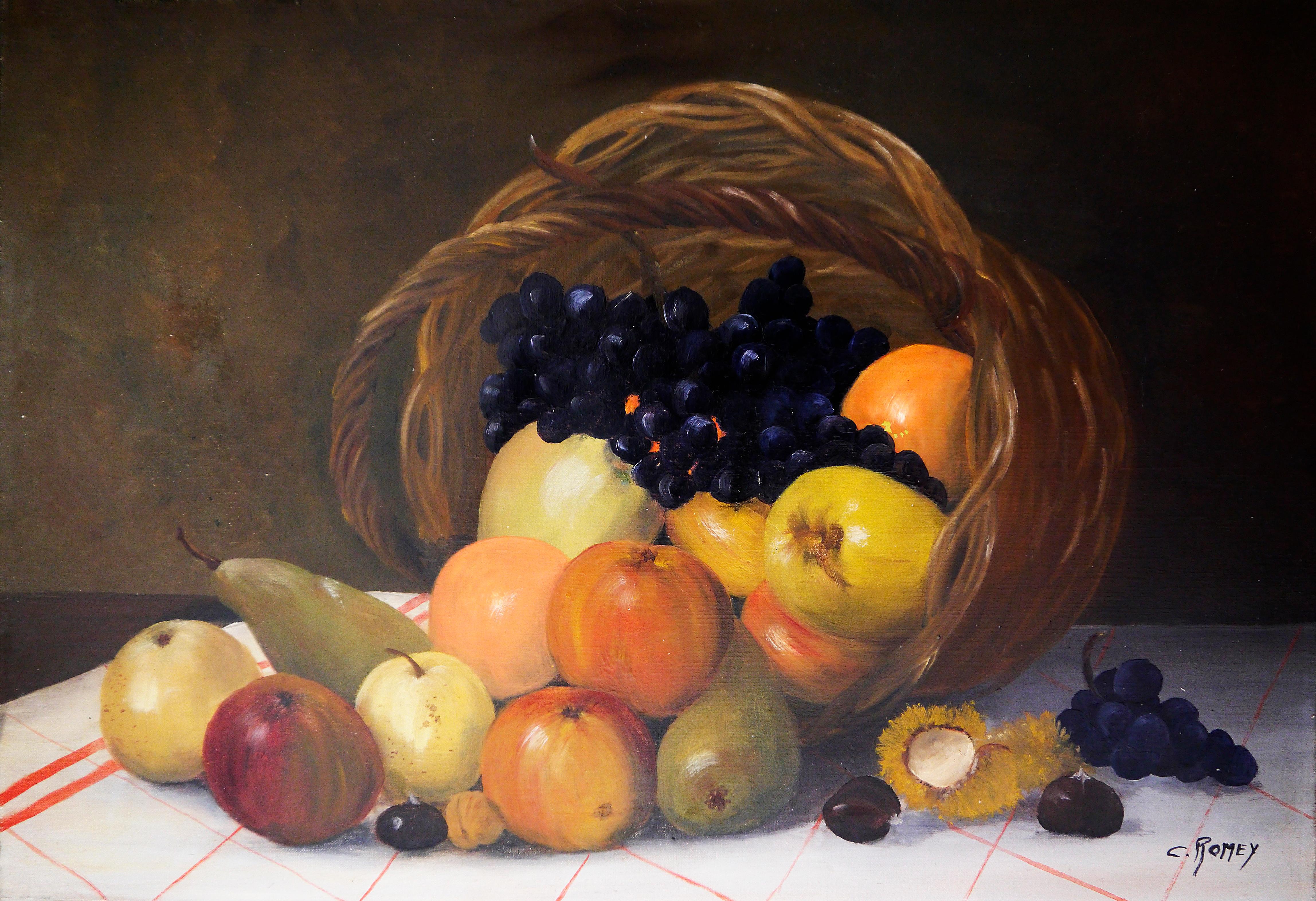 French school Still Life Oil painting Signed For Sale 2