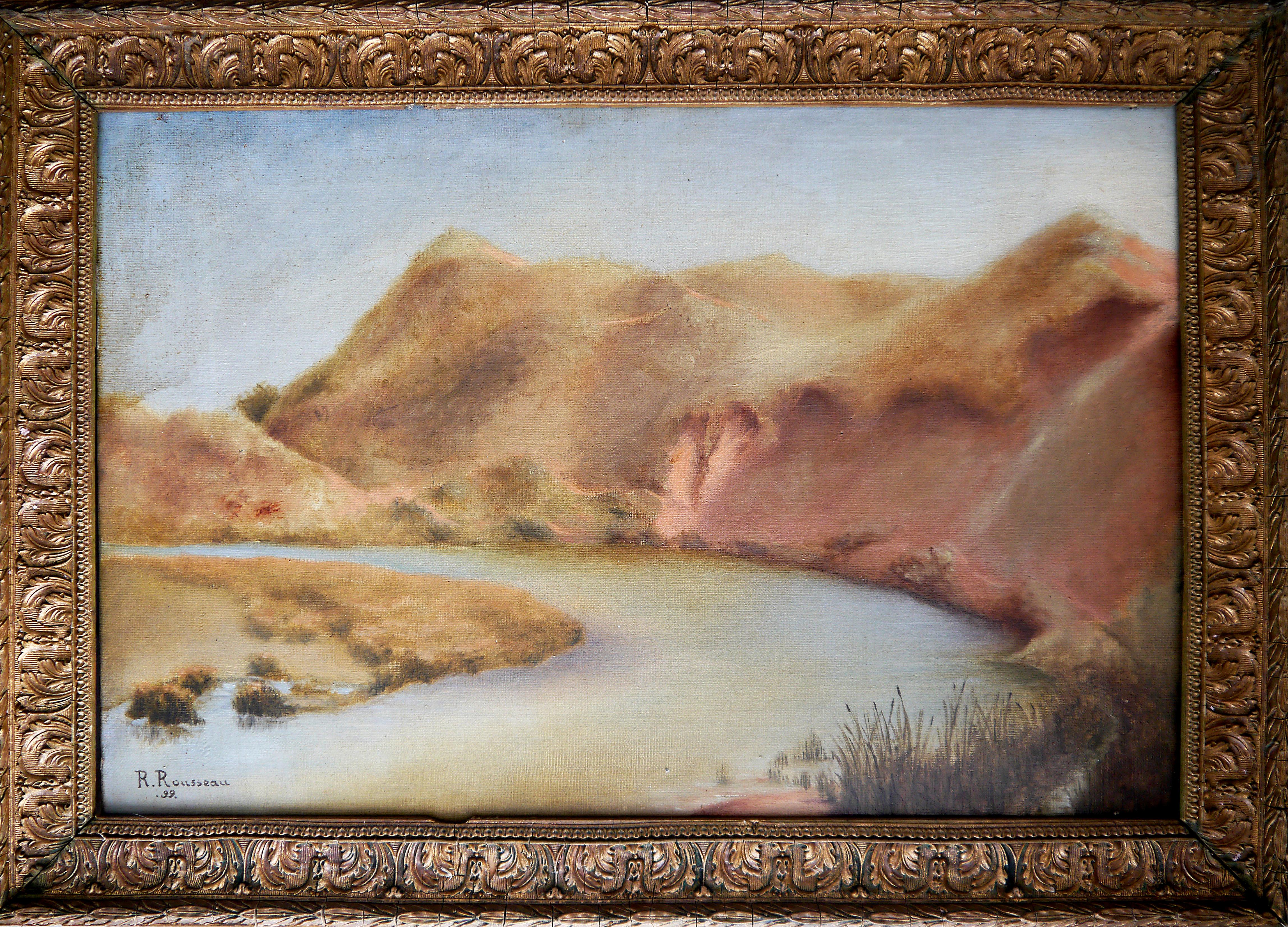 French school The River Oil painting Signed
