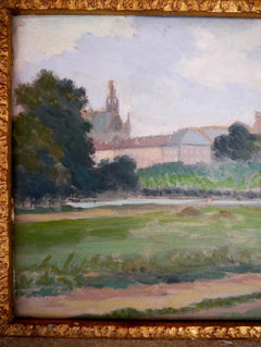 French school urban landscape , oil painting