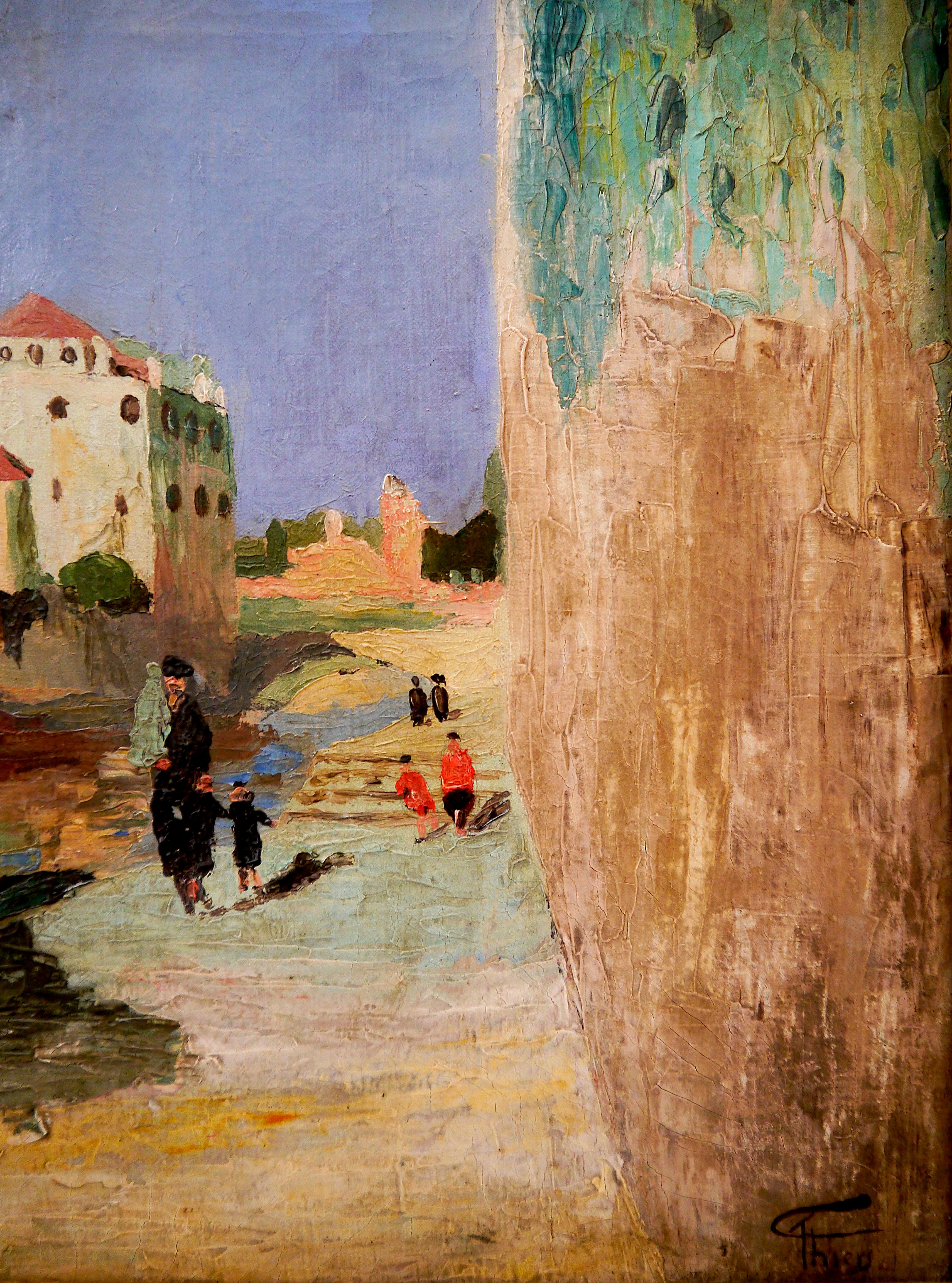 Französische Schule Lebendige Venedig-Szene Signiert im Angebot 1