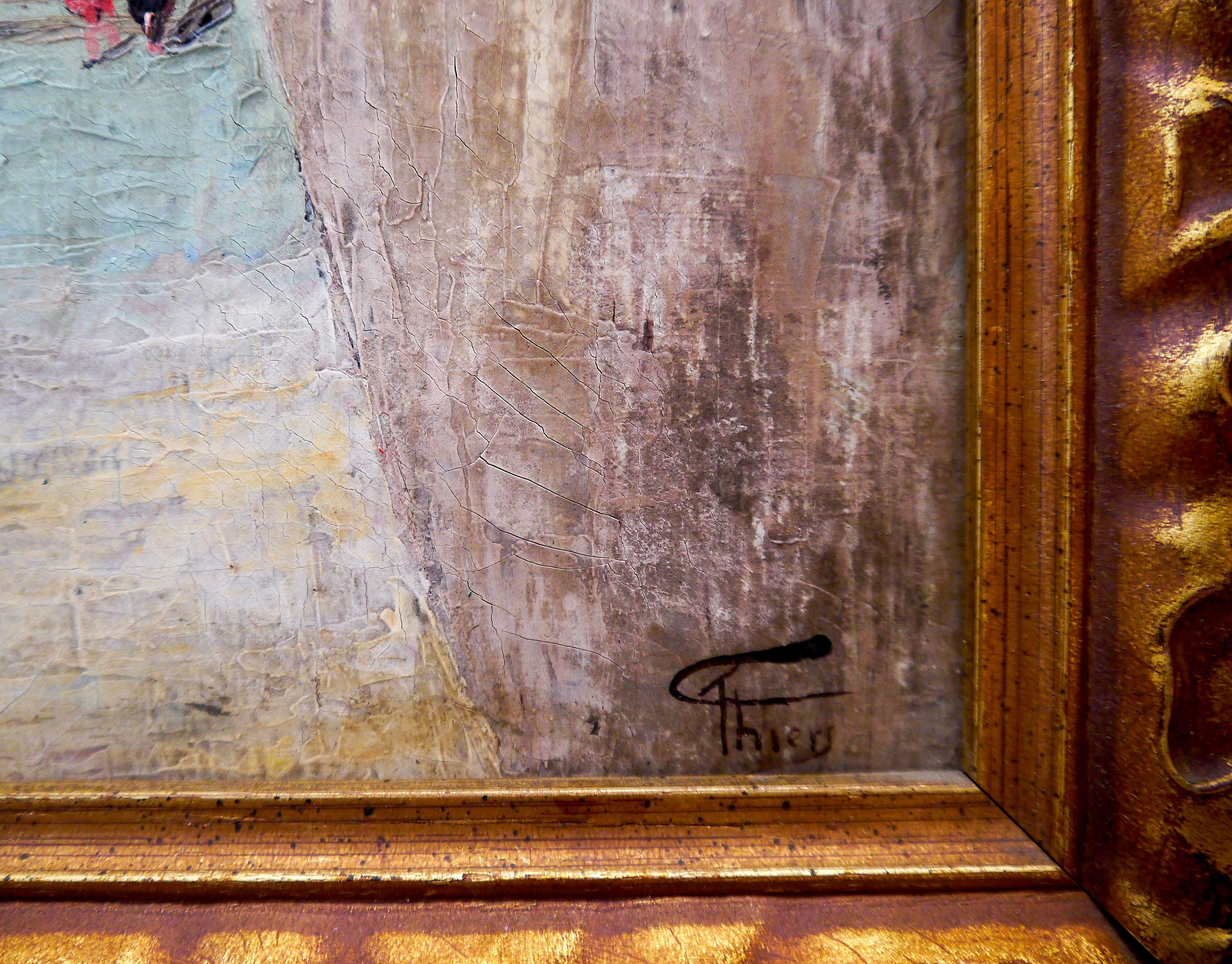 Französische Schule Lebendige Venedig-Szene Signiert im Angebot 3