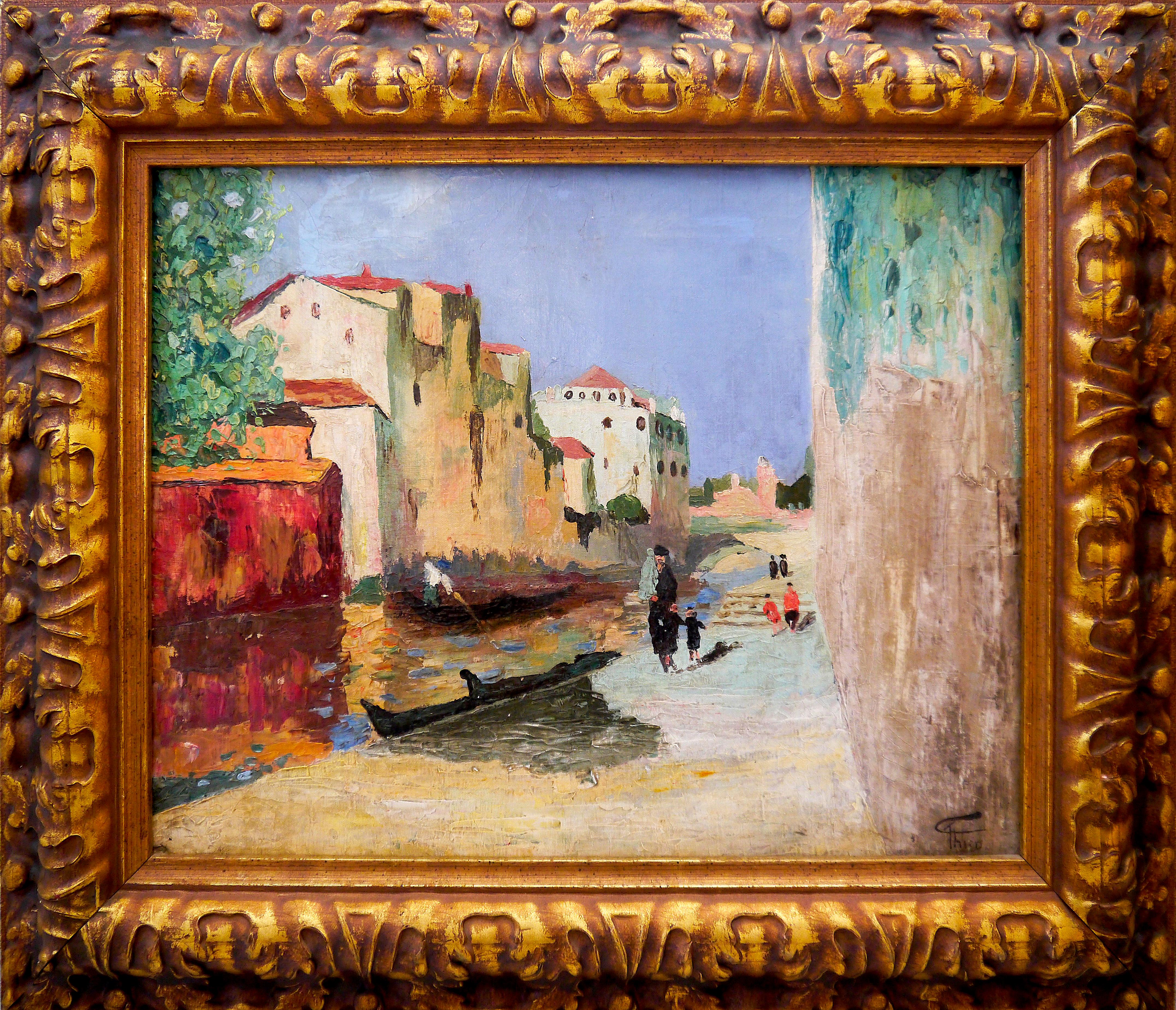 French school Vibrant Venise scene Signed