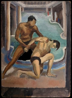 Ringer am Schwimmbad Französische Modernisten Figuratives Öl