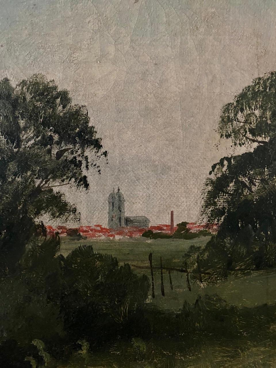 French School Oil on Canva Countryside Landscape, Early 20th Century For Sale 1
