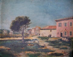 Französisch Post Impressionist Ölgemälde Signiert Provence Scheune