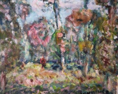 20th Century French  Forest Landscape Oil painting Signed
