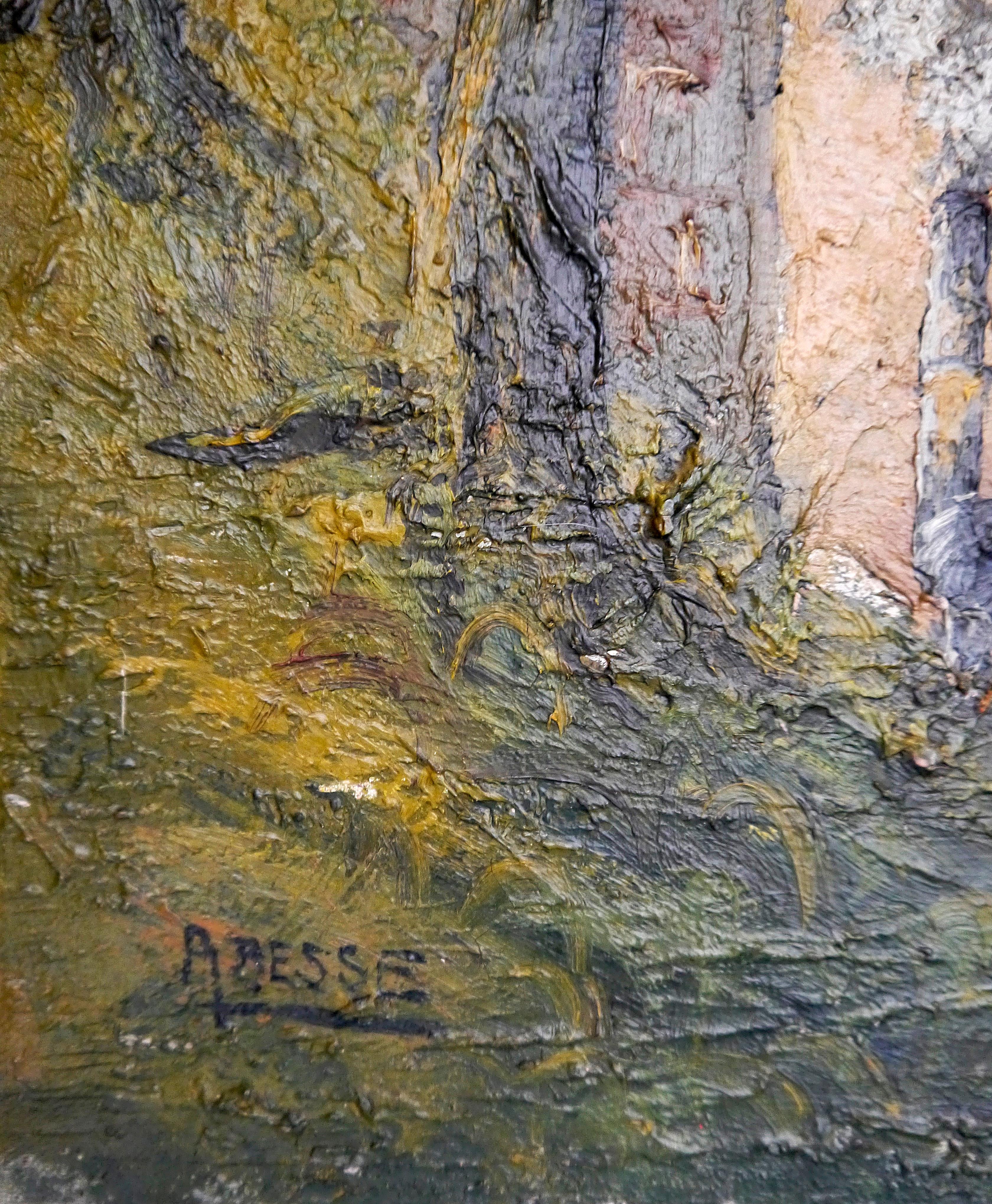 20° secolo Impressionista francese Casa paesaggio Pittura ad olio firmata 4