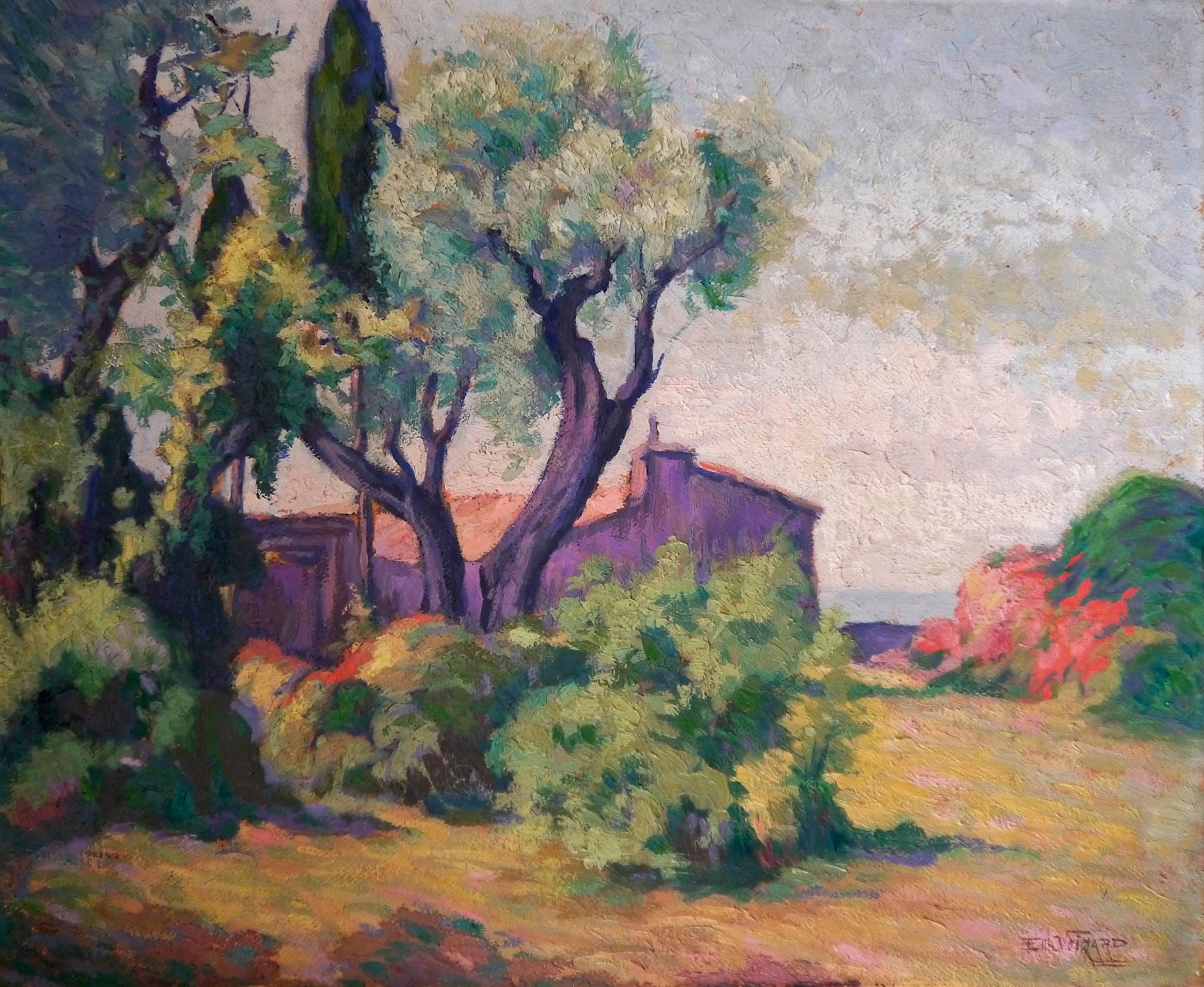 20th Century French Post Impressionism Provence Oil painting Signed  1925 - Painting by French School Old Masters