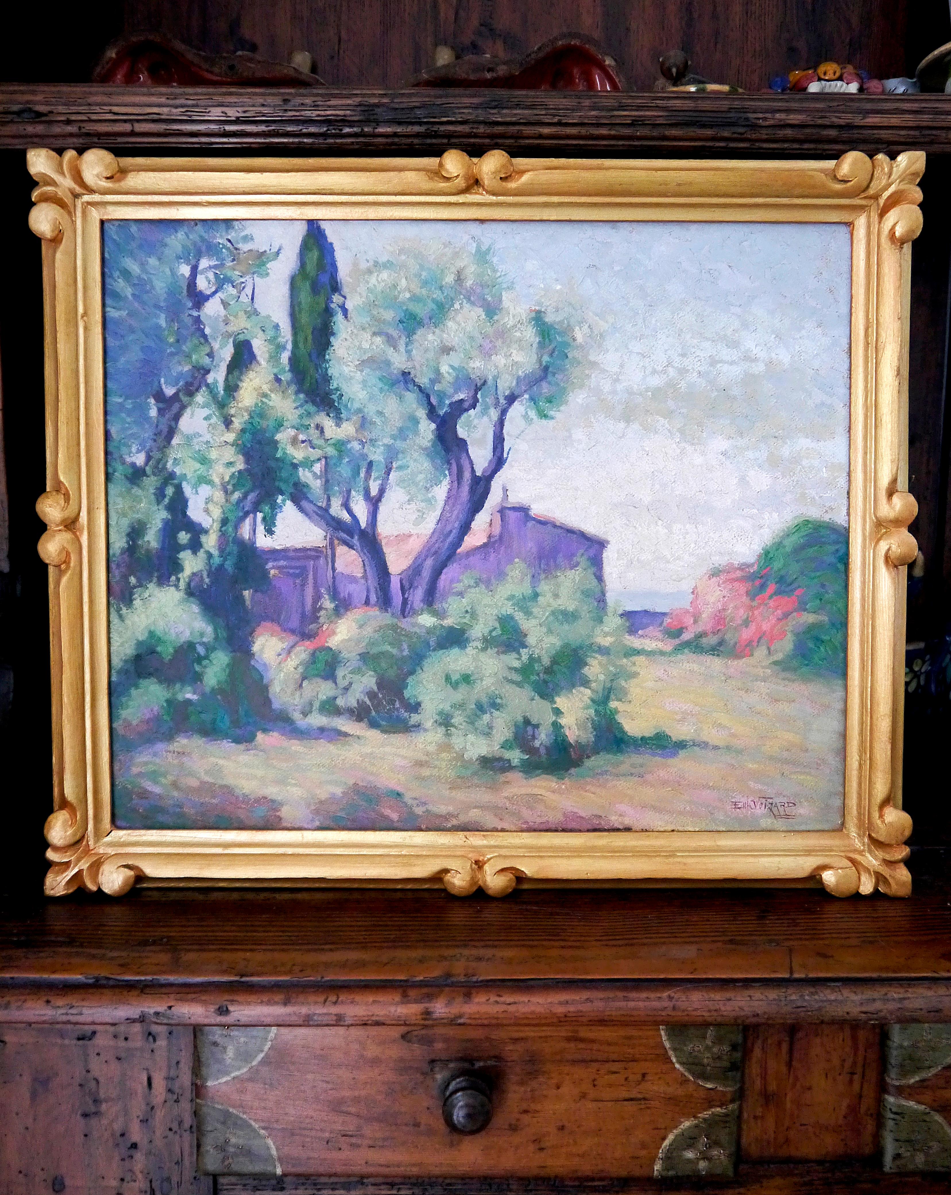 Provencal landscape from Emile Voizard

_ According to the  Agorha INA archive, Emile Voizard, was born in 1881, was a student of Fine arts school in Paris, in 1900.   He retains the  the form of the composition and the drawing; but he quickly