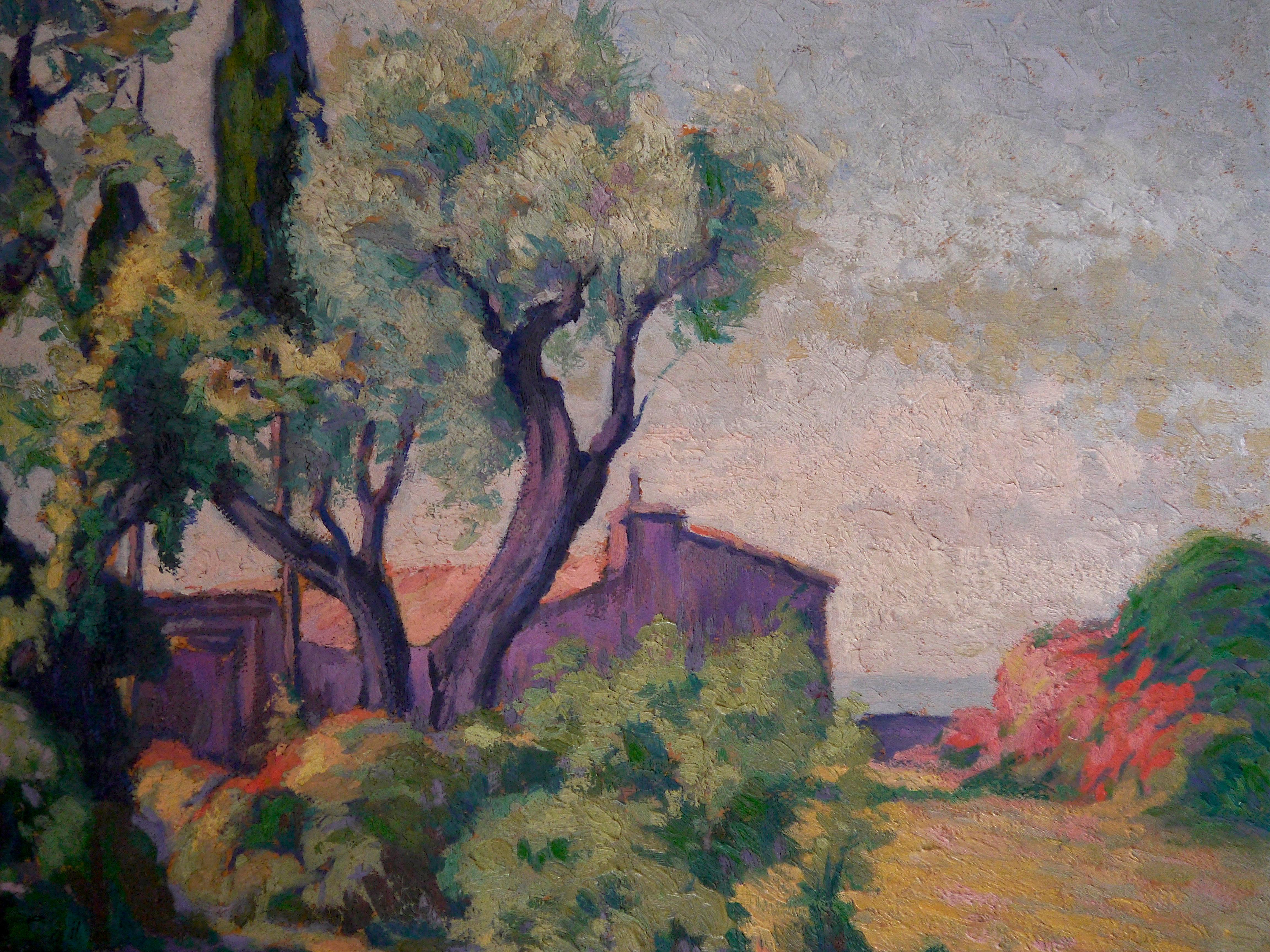 20th Century French Post Impressionism Provence Oil painting Signed  1925 2