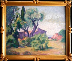 20th Century French Post Impressionism Provence Oil painting Signed  1925