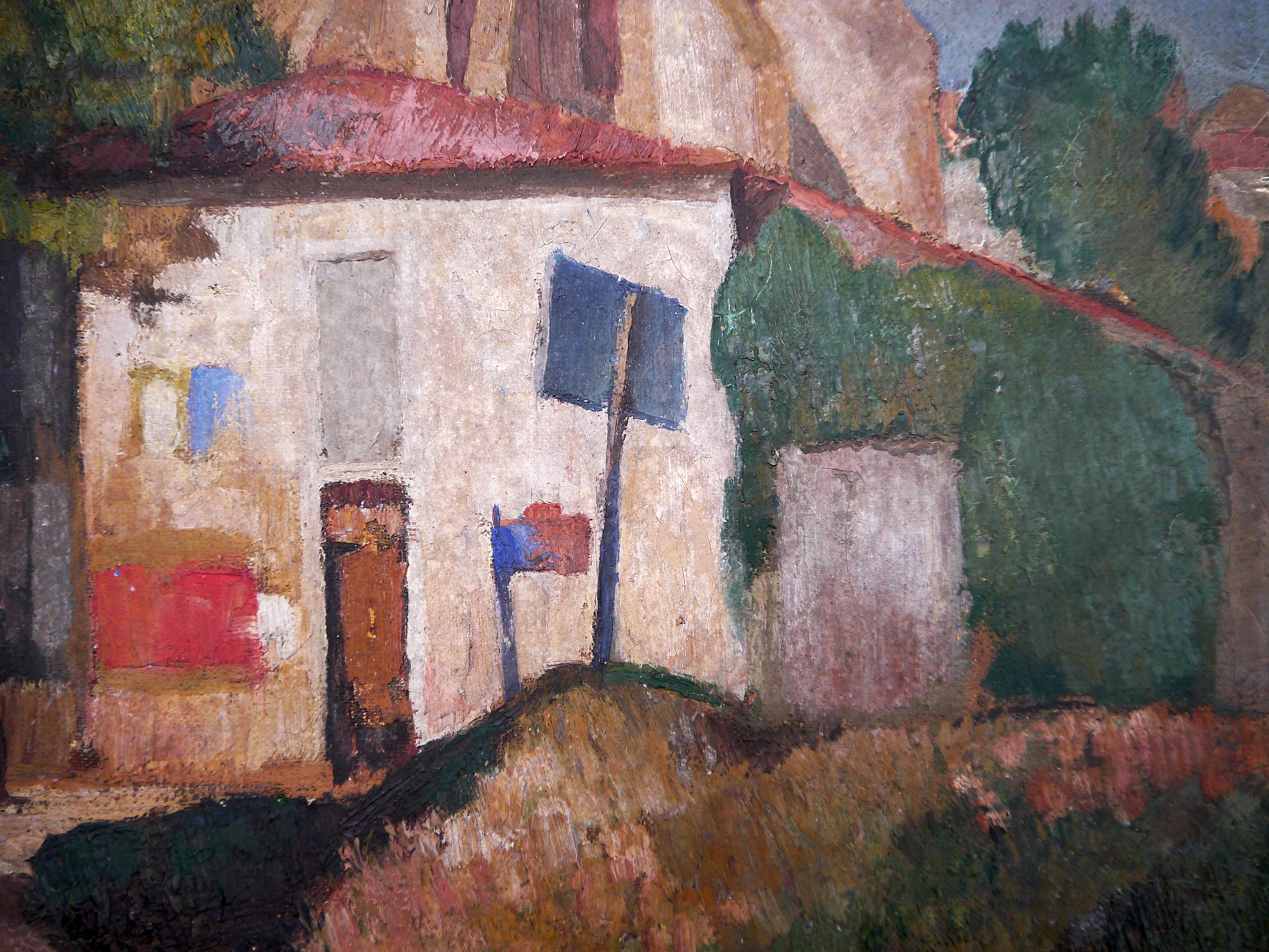 20th Century French Post Impressionism Provence scene Oil painting Signed  3