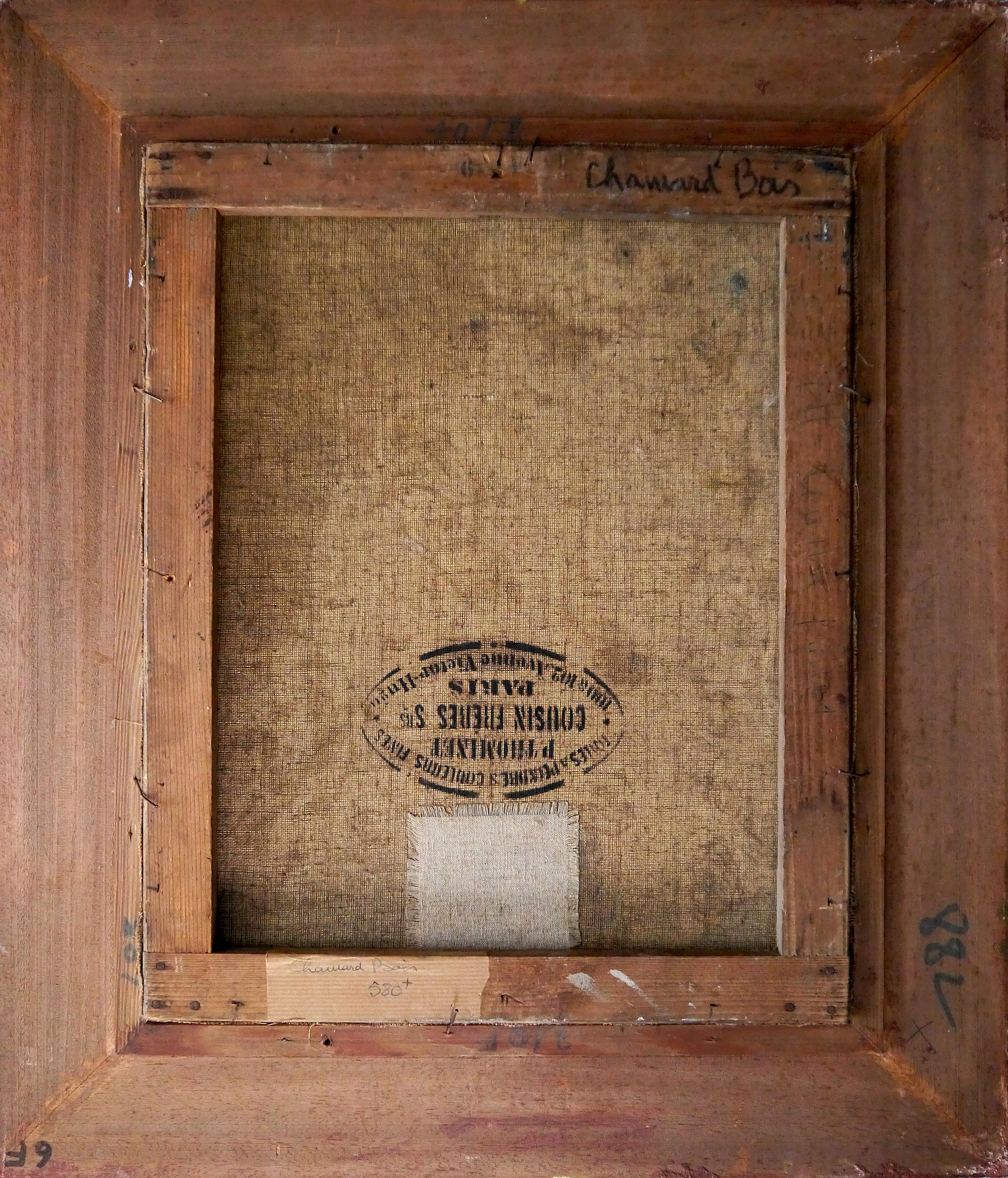 Peinture à l'huile post-impressionniste française du 20ème siècle, représentant un paysage de neige, signée 7