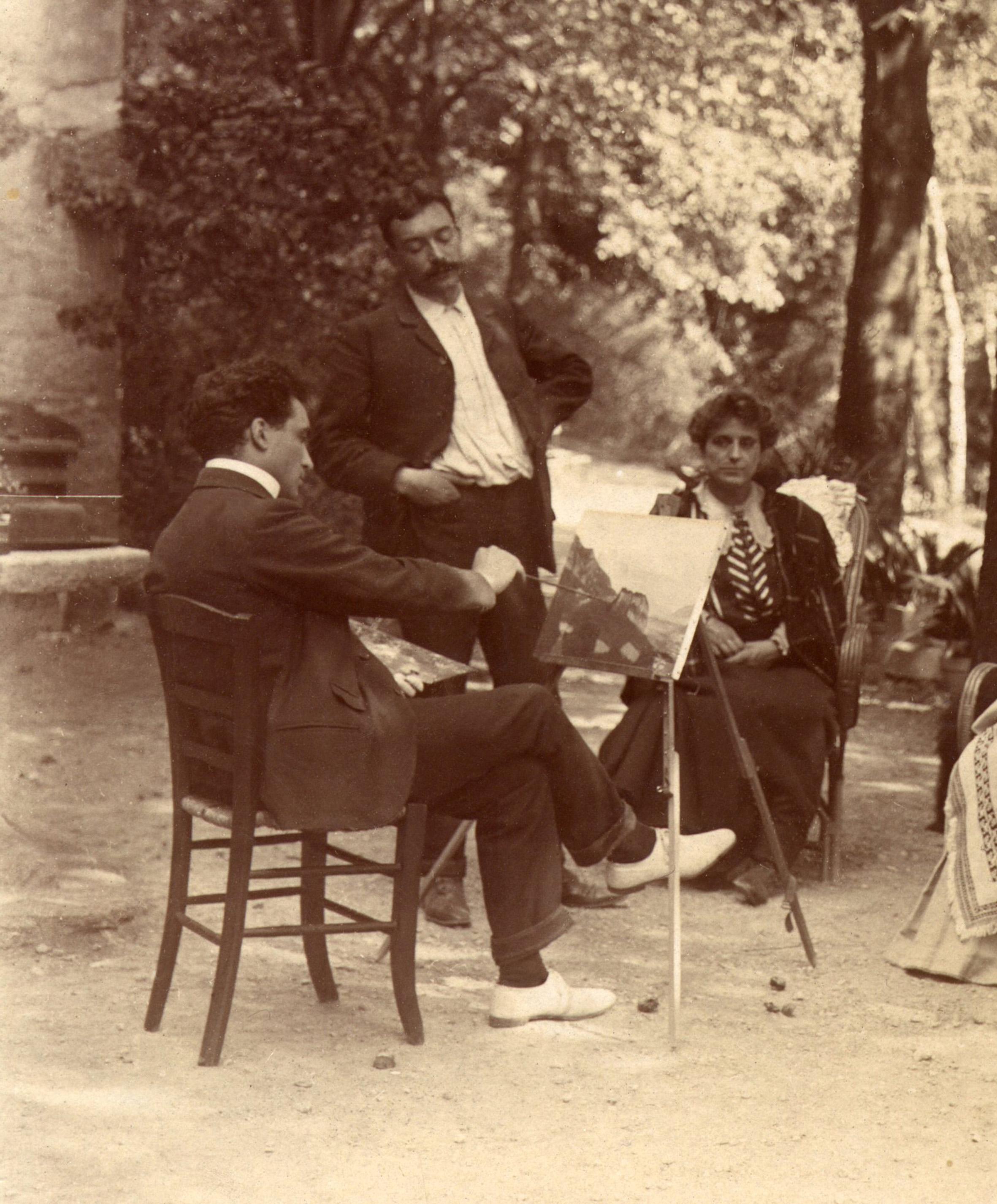 Peinture à l'huile post-impressionniste française du 20ème siècle, représentant un paysage de neige, signée 9