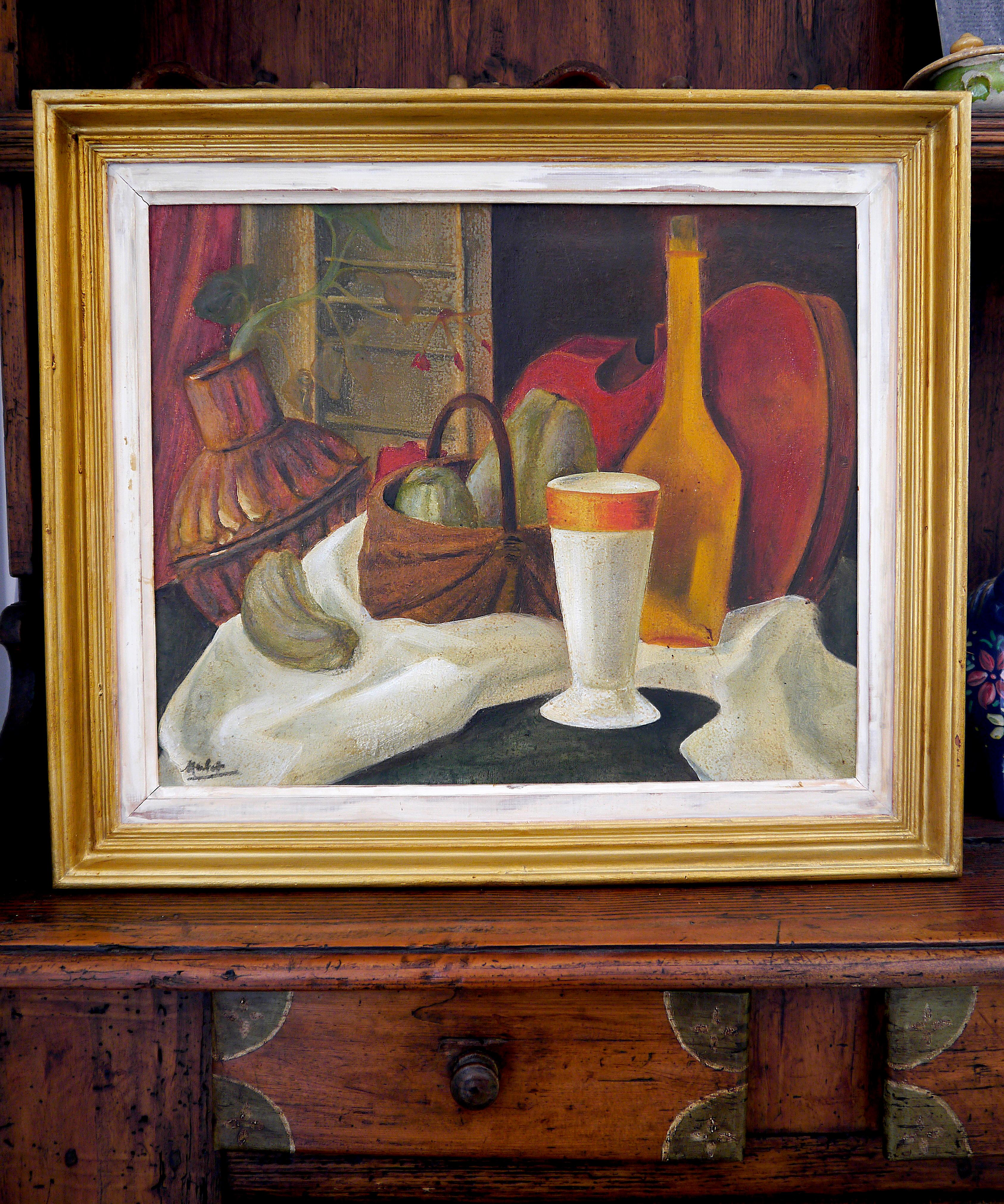 Französisches Postimpressionismus-Stillleben des 20. Jahrhunderts, Ölgemälde, signiert  (Impressionismus), Painting, von French School Old Masters