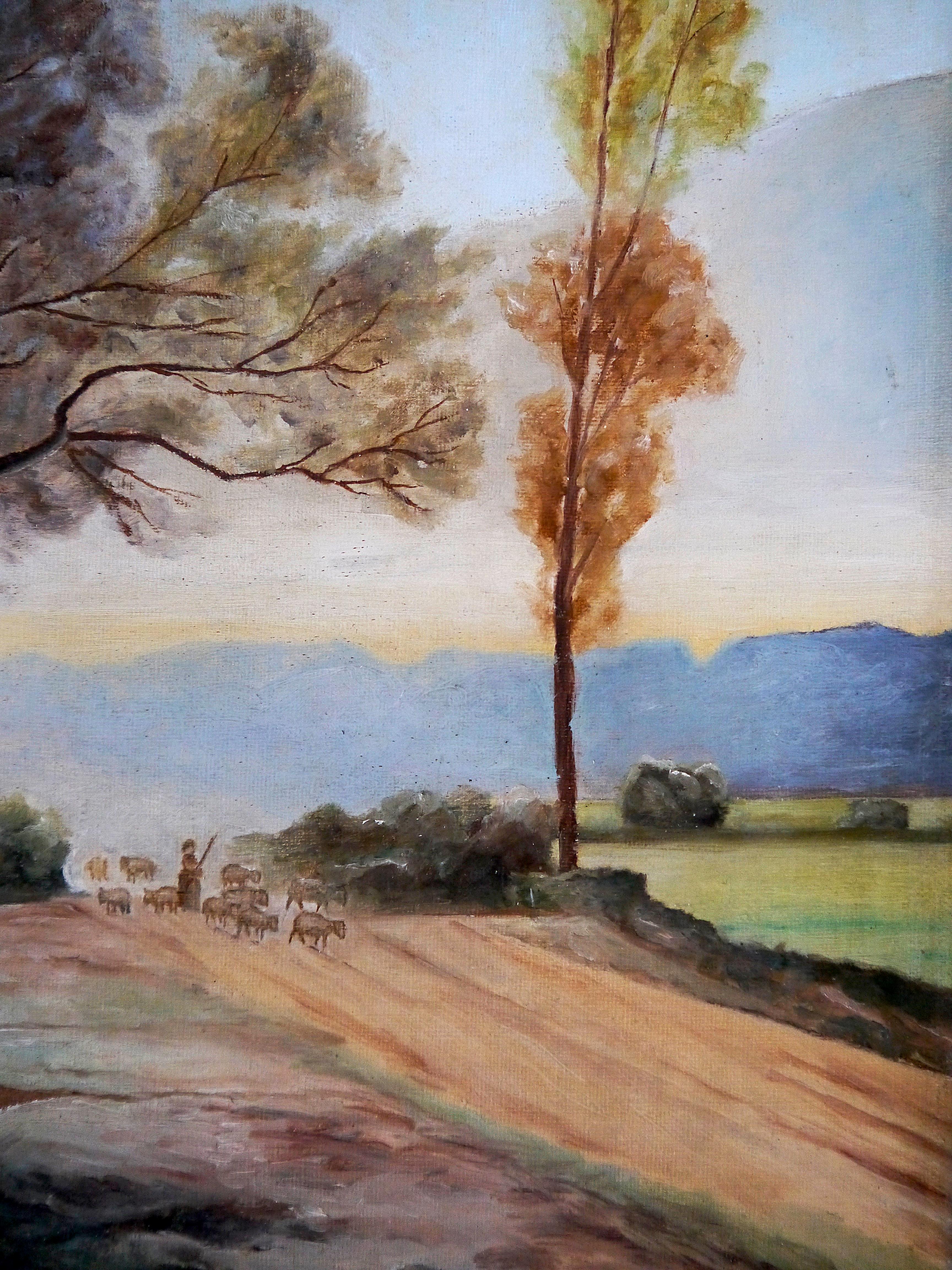 Luminous beautiful landscape. 

It's a landscape from Barbizon school.  Probably inspired by Caspar David Friedrich, known for his landscapes seeking to tend towards the magnificent, the representation of  nature transcending the smallness of man,