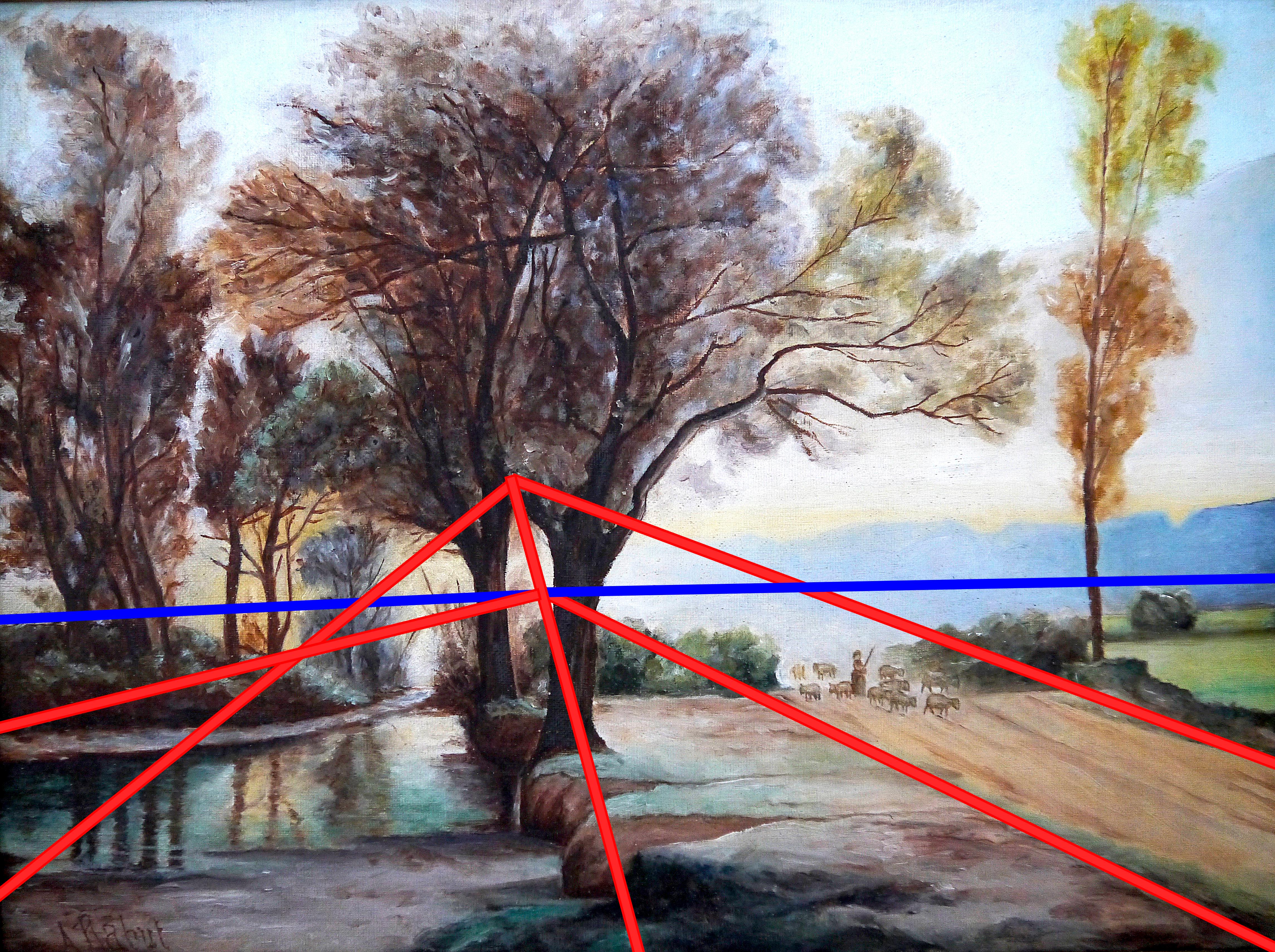 20th Century French School Luminous Landscape Oil painting Signed Oauc For Sale 3