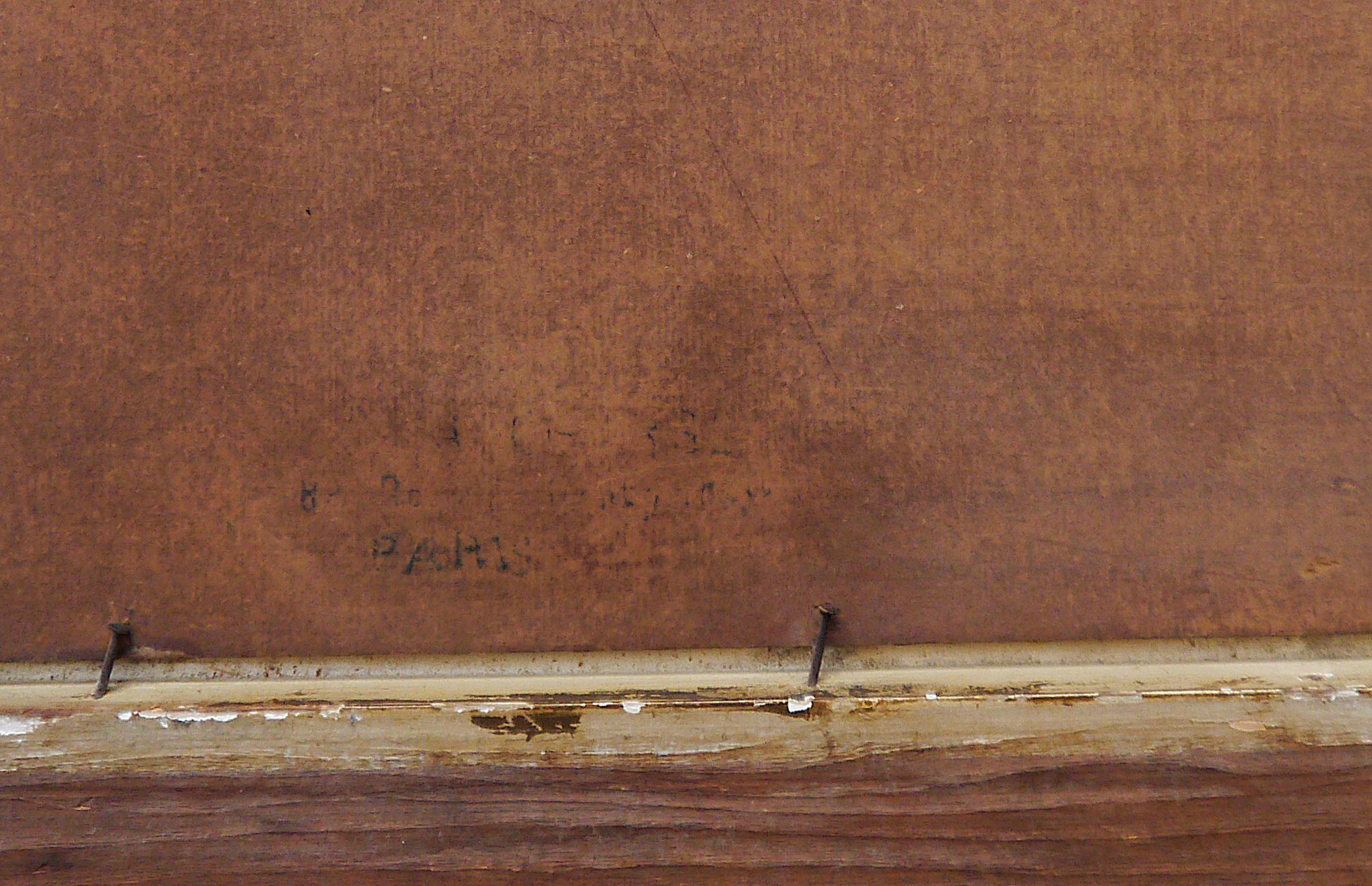Quadro ad olio francese post-impressionista Provenza Fienile Firmato 6