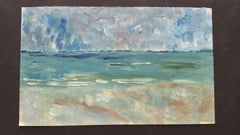 20th Century French Oil Painting A Storm Over the Sea
