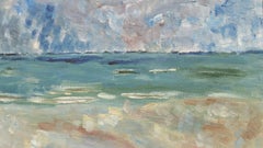 20th Century French Oil Painting A Storm Over the Sea