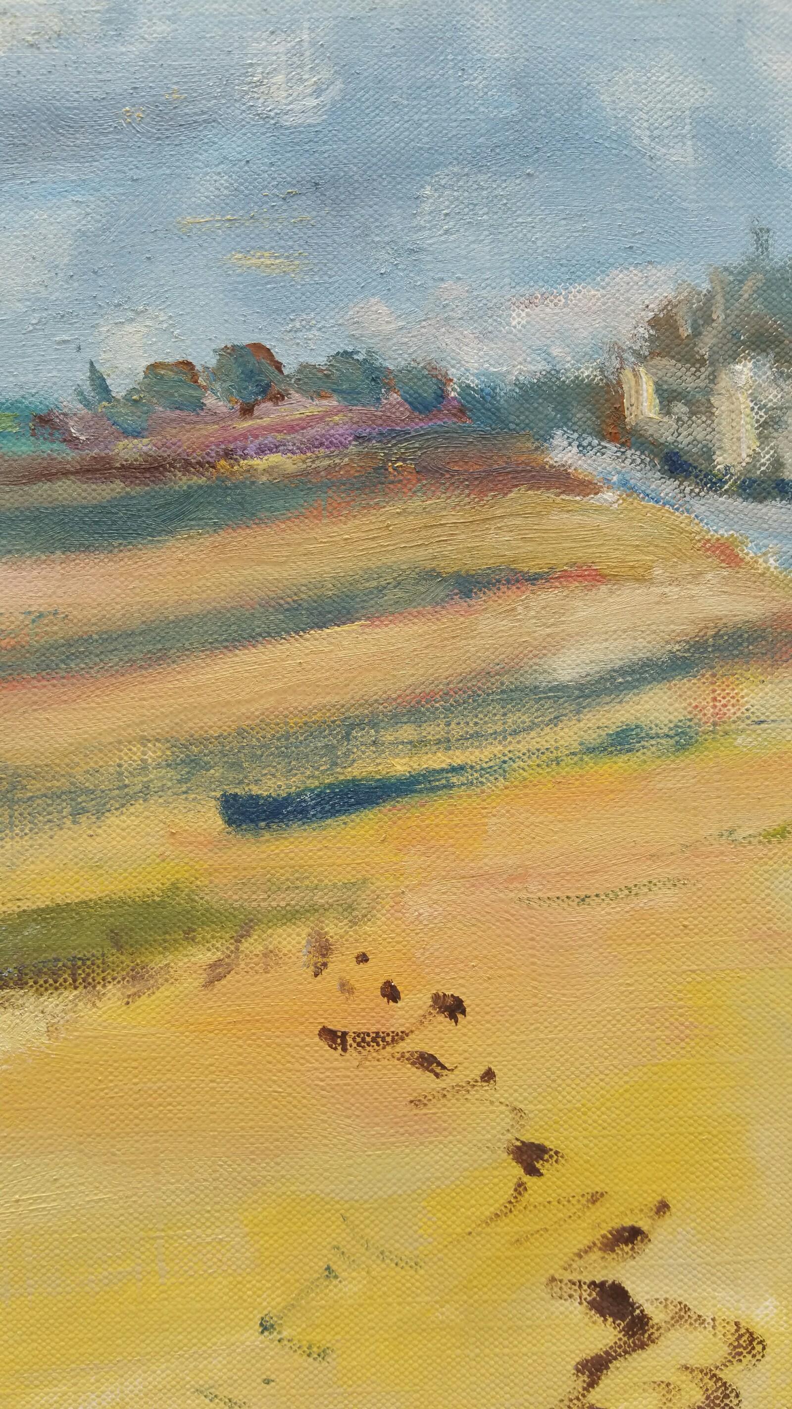 Französisches Ölgemälde des 20. Jahrhunderts, Strandspaziergang an einem kühlen Tag (Impressionismus), Painting, von Unknown