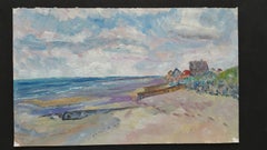20th Century French Oil Painting Late Summer Beach