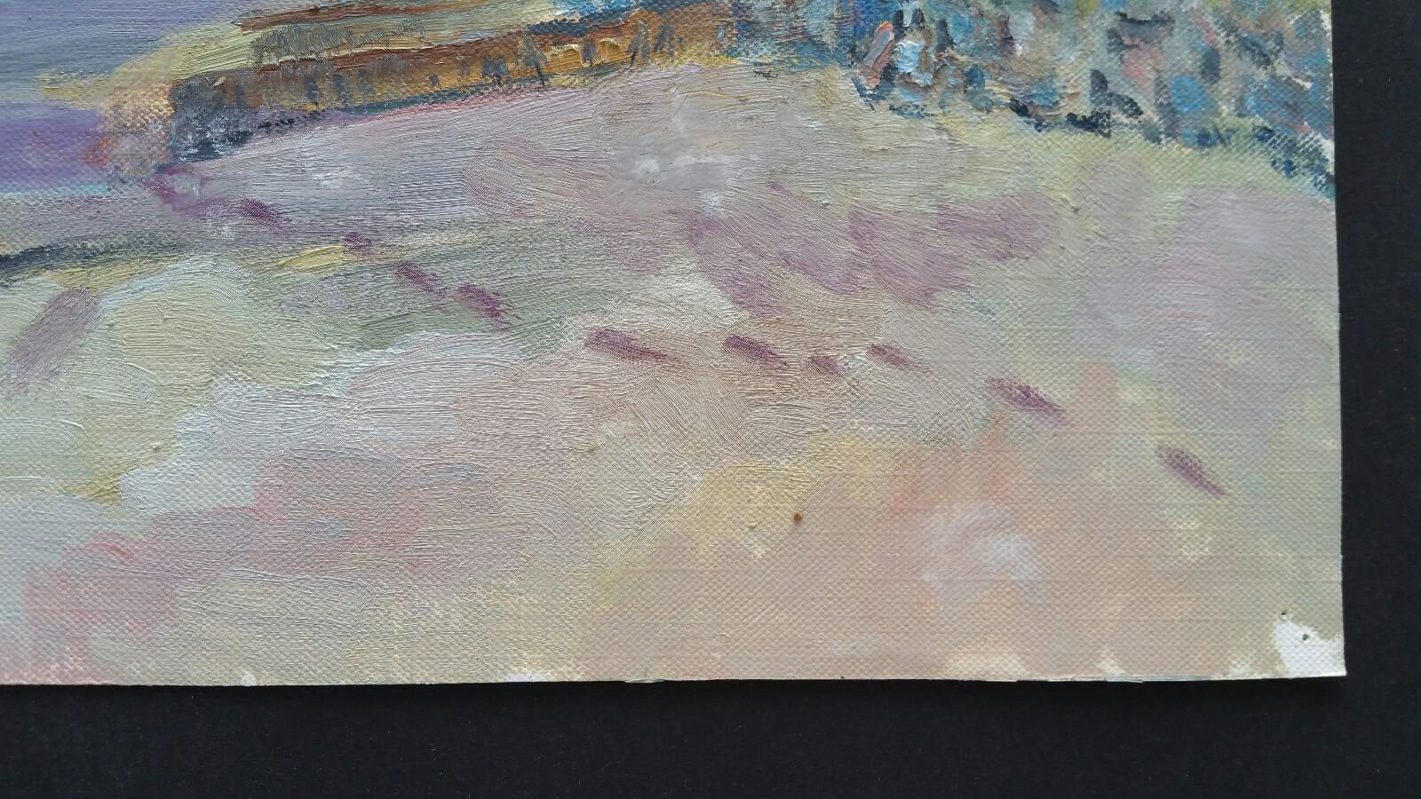 20th Century French Oil Painting Late Summer Beach For Sale 1