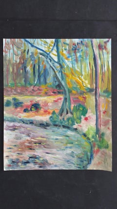 Französisches Ölgemälde der Provence des 20. Jahrhunderts, Waldlandschaft