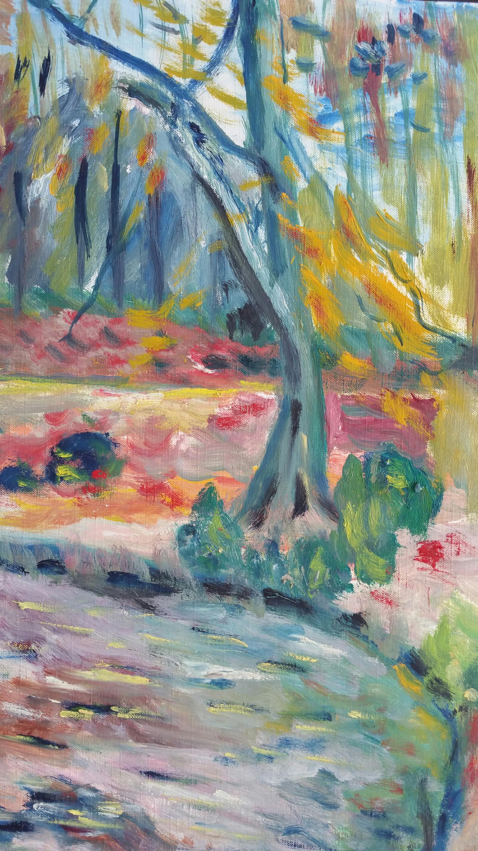 20th Century French Oil Painting Provence Woodland For Sale 1