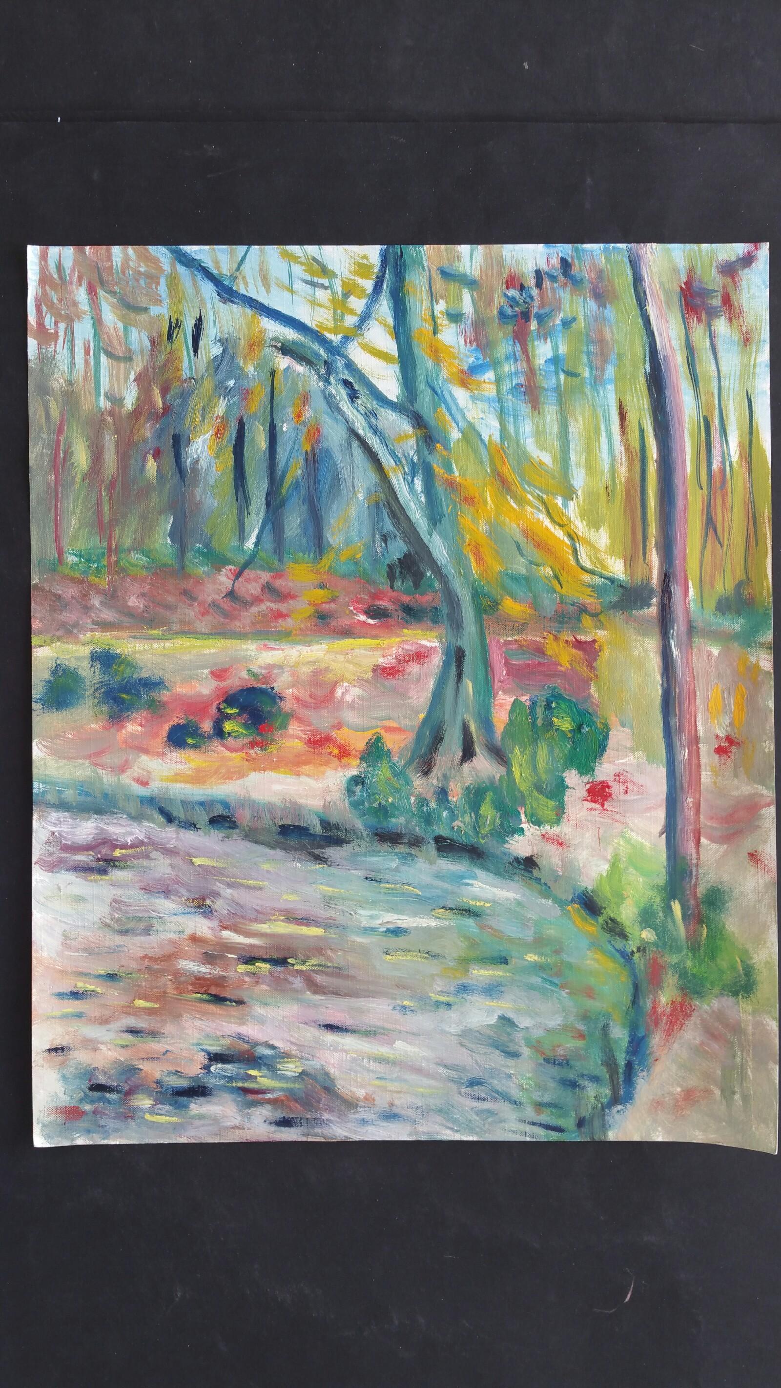 Pittura a olio francese del 20° secolo, bosco provenzale in vendita 3