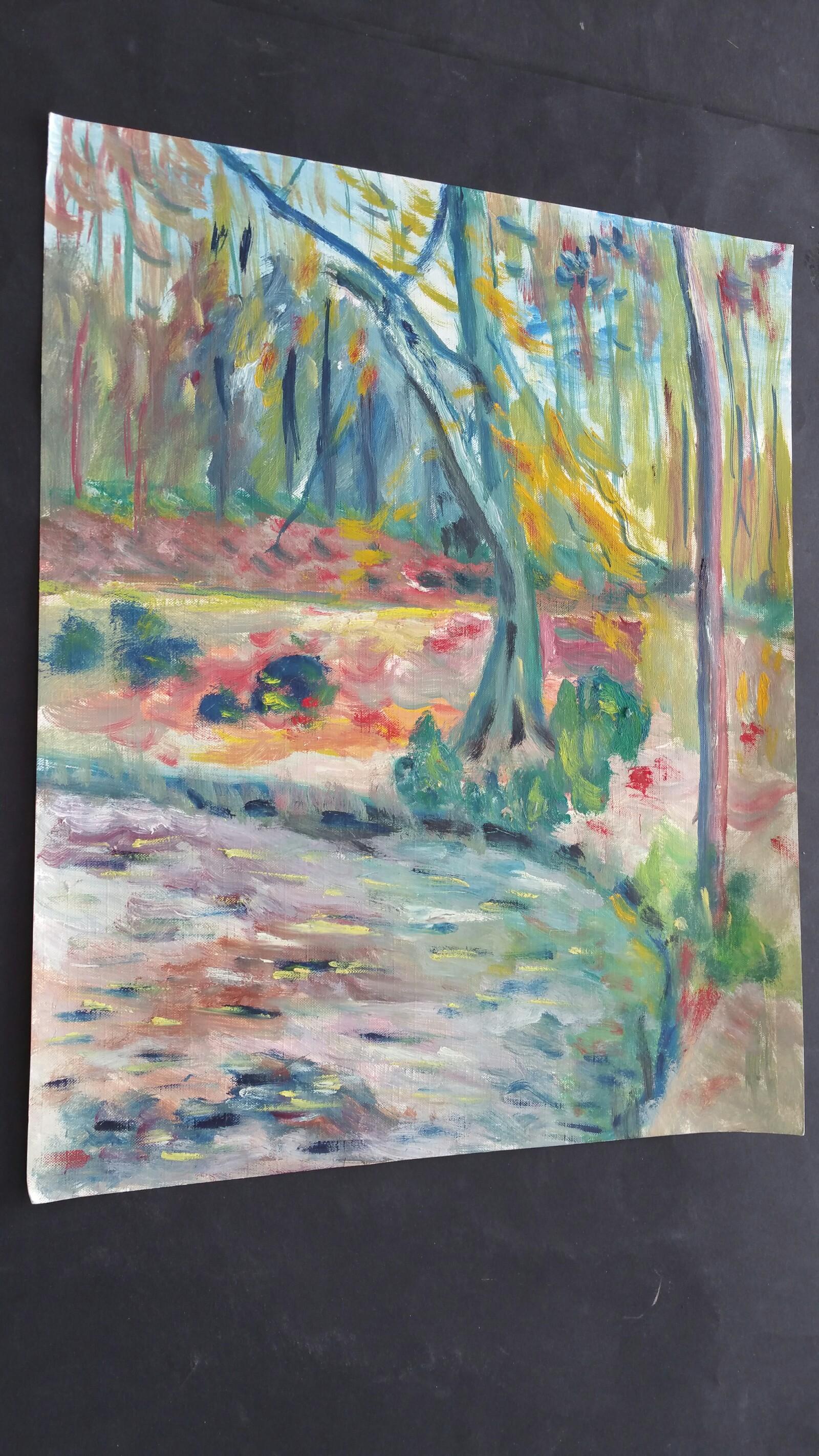20th Century French Oil Painting Provence Woodland For Sale 3