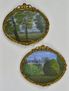 Chateau des Varennes - a pair of late 19th century French landscapes