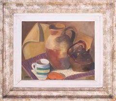 French 20th Century Post Impressionist still life of kettle, cup and jug