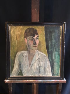 Impressionist Portrait, Picasso Style, Original Oil Painting, Signed