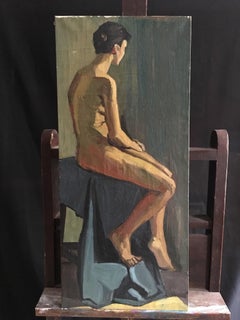 Large Nude Portrait, Female Model, Oil Painting