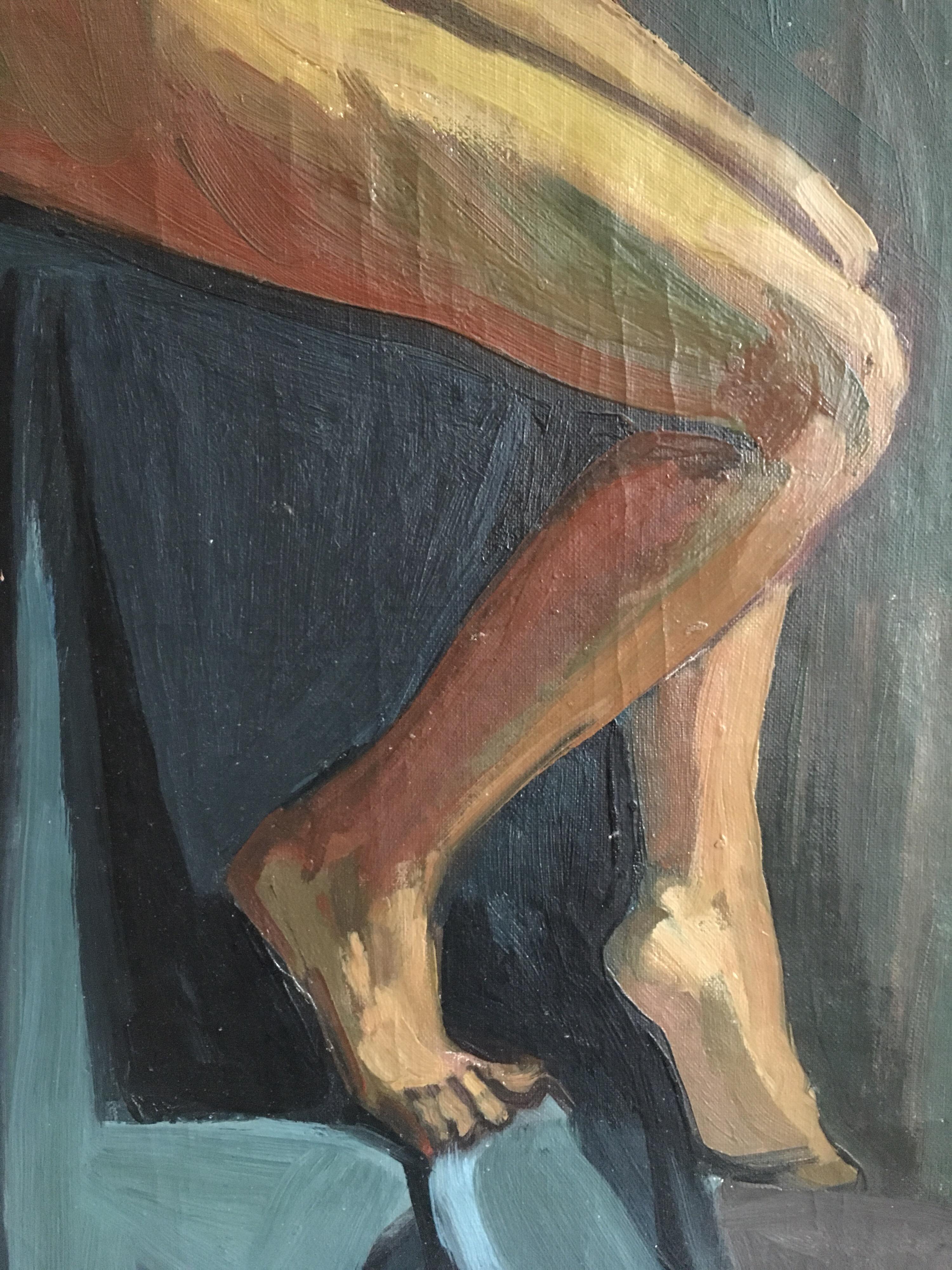 Large Nude Portrait, Female Model, Oil Painting 1