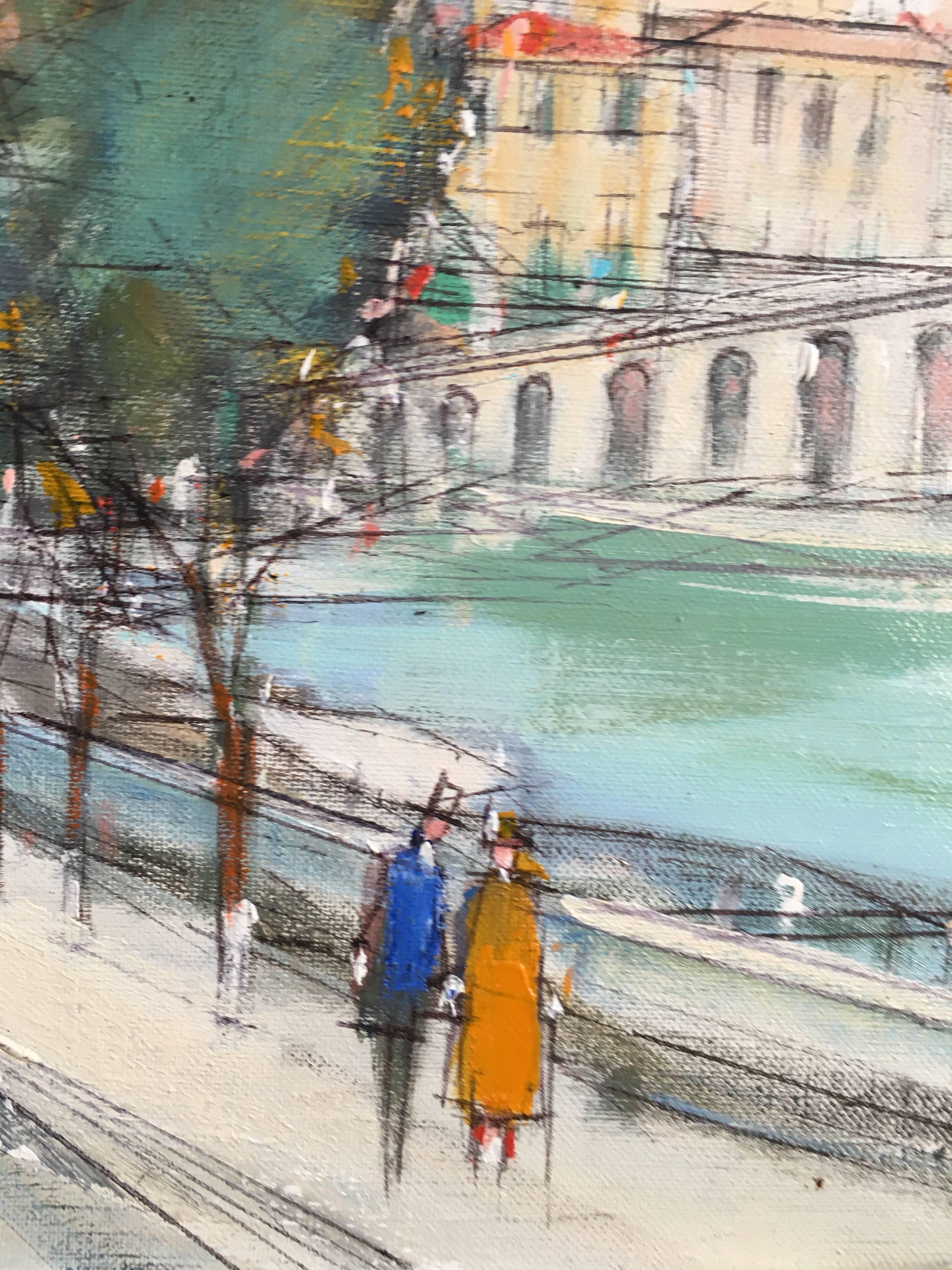 Monte-Carlo, Pittura ad olio firmata - Landscape Painting Grigio di Unknown