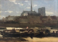 Antique Sainte-Chapelle and Notre Dame Paris. Circa 1890