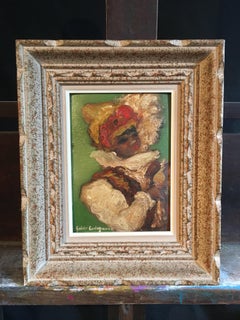 Street Performer, Colourful Oil Painting, Signed